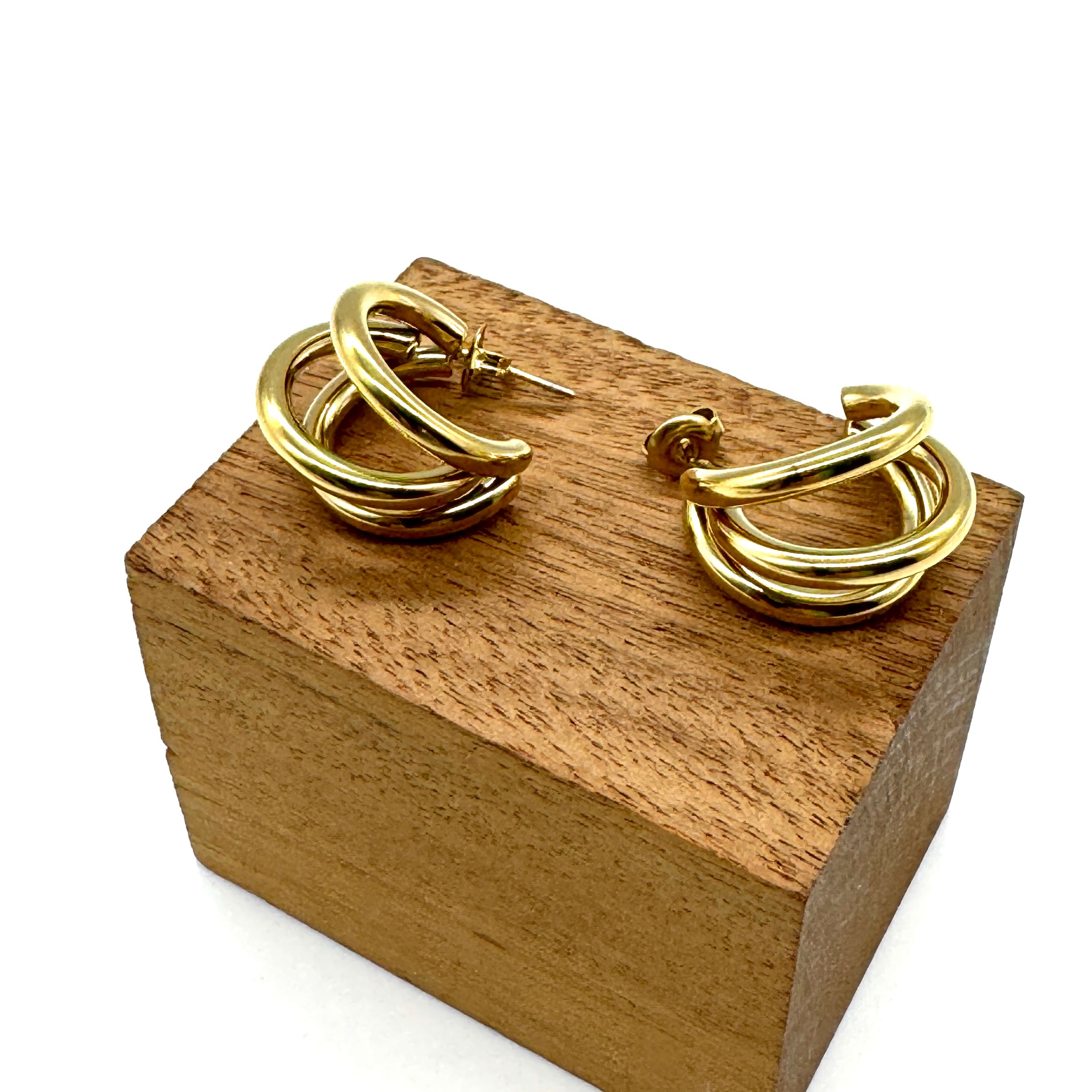 Triple Cage Hoop Earrings