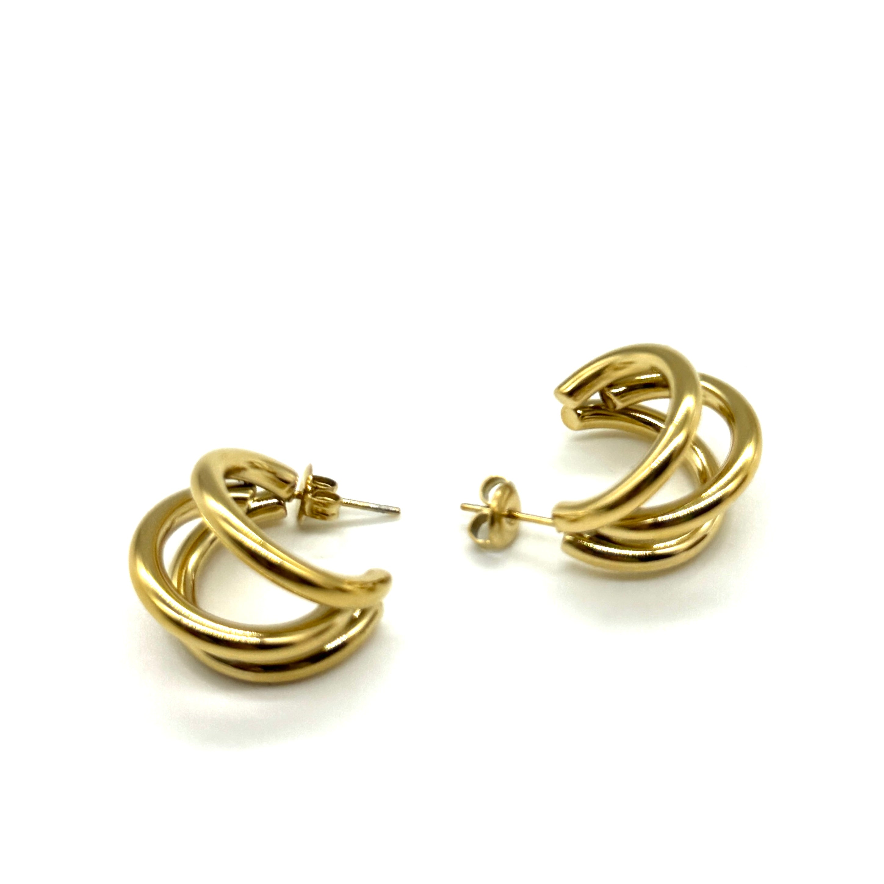 Triple Cage Hoop Earrings