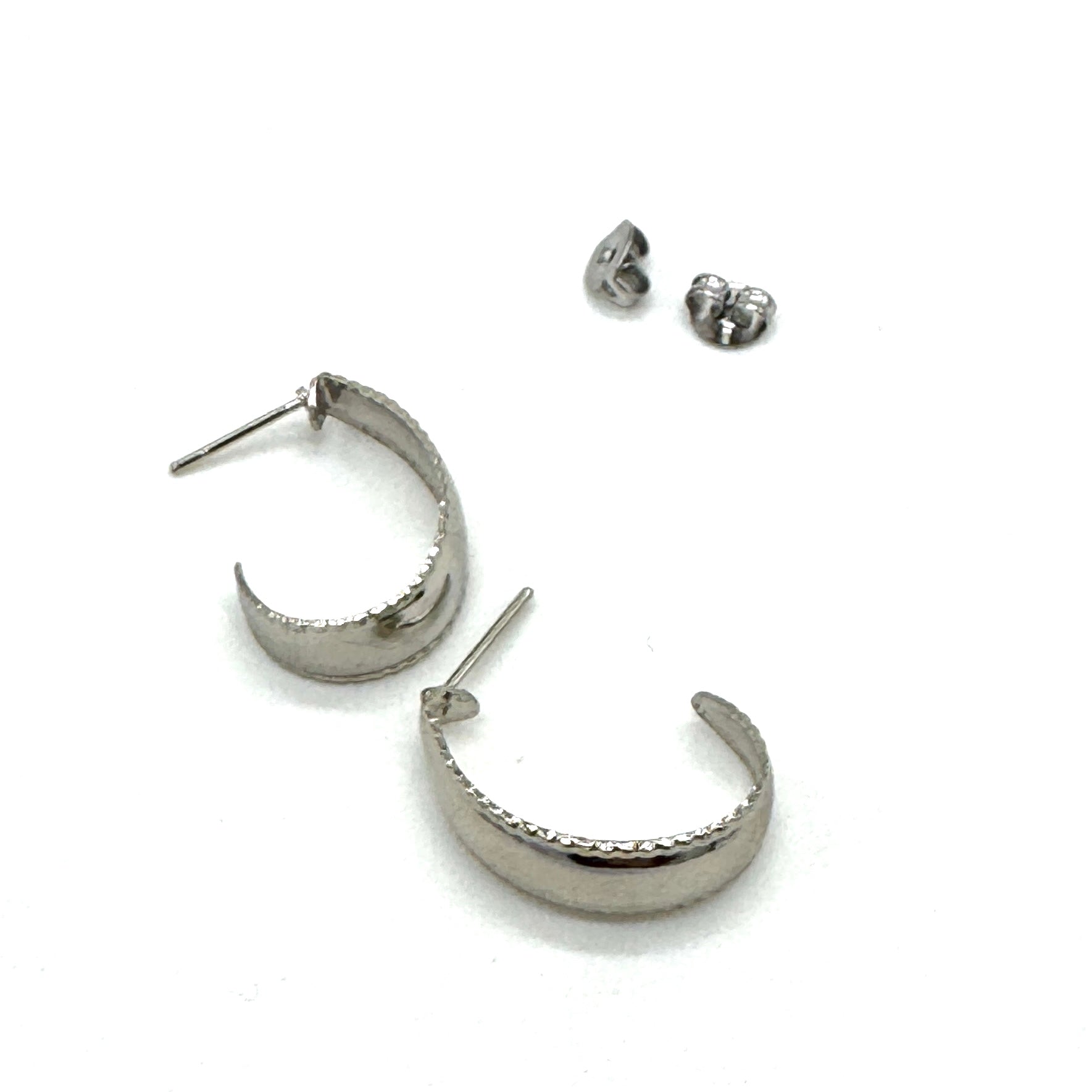 Contour Silver Hoop Earrings