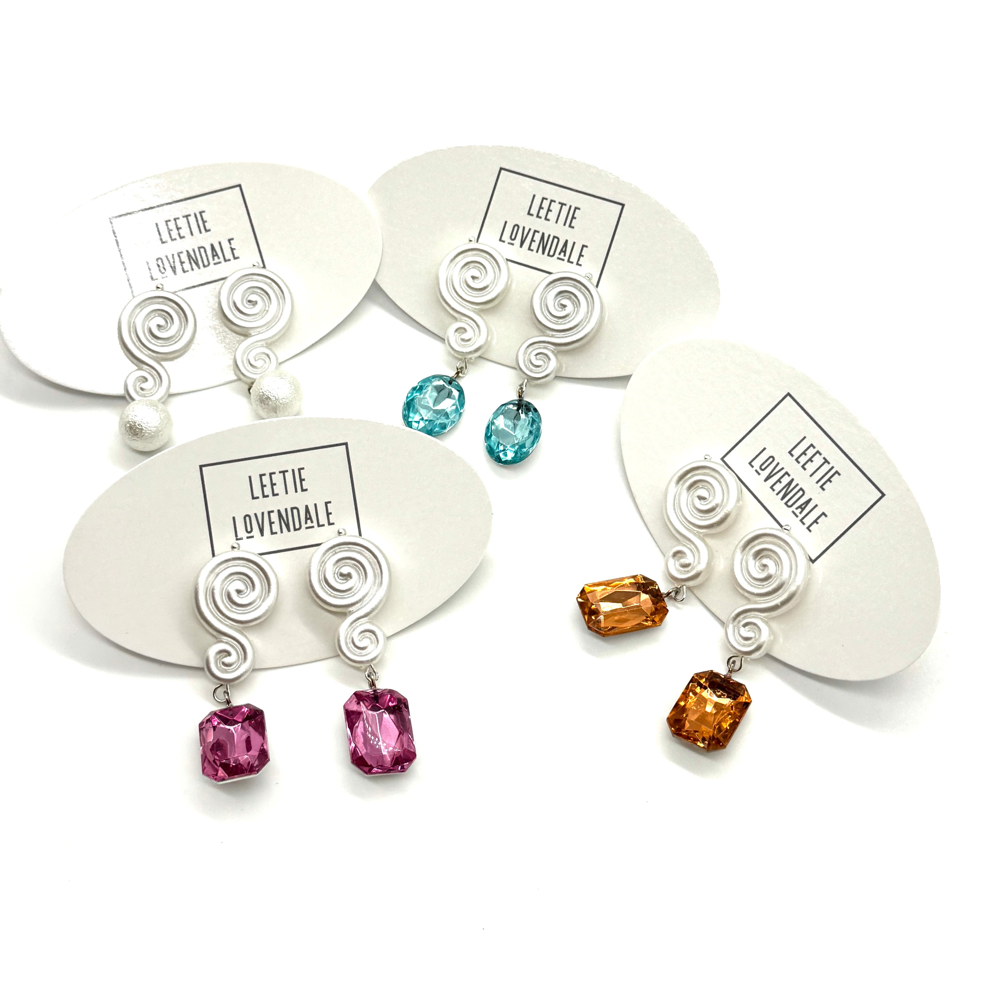 Spiral Gemma Earrings