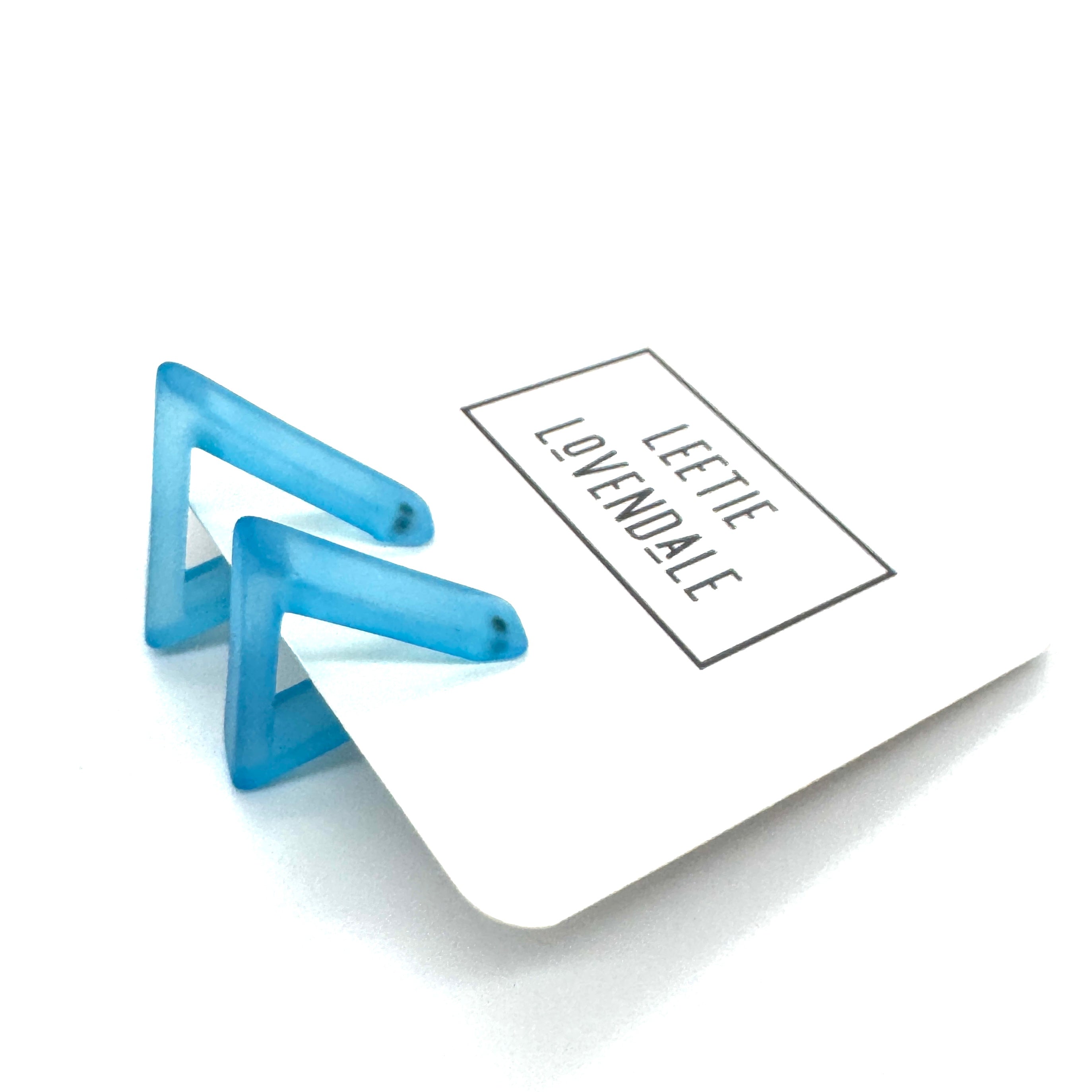 Triangle Frosted Lucite Hoop Earrings