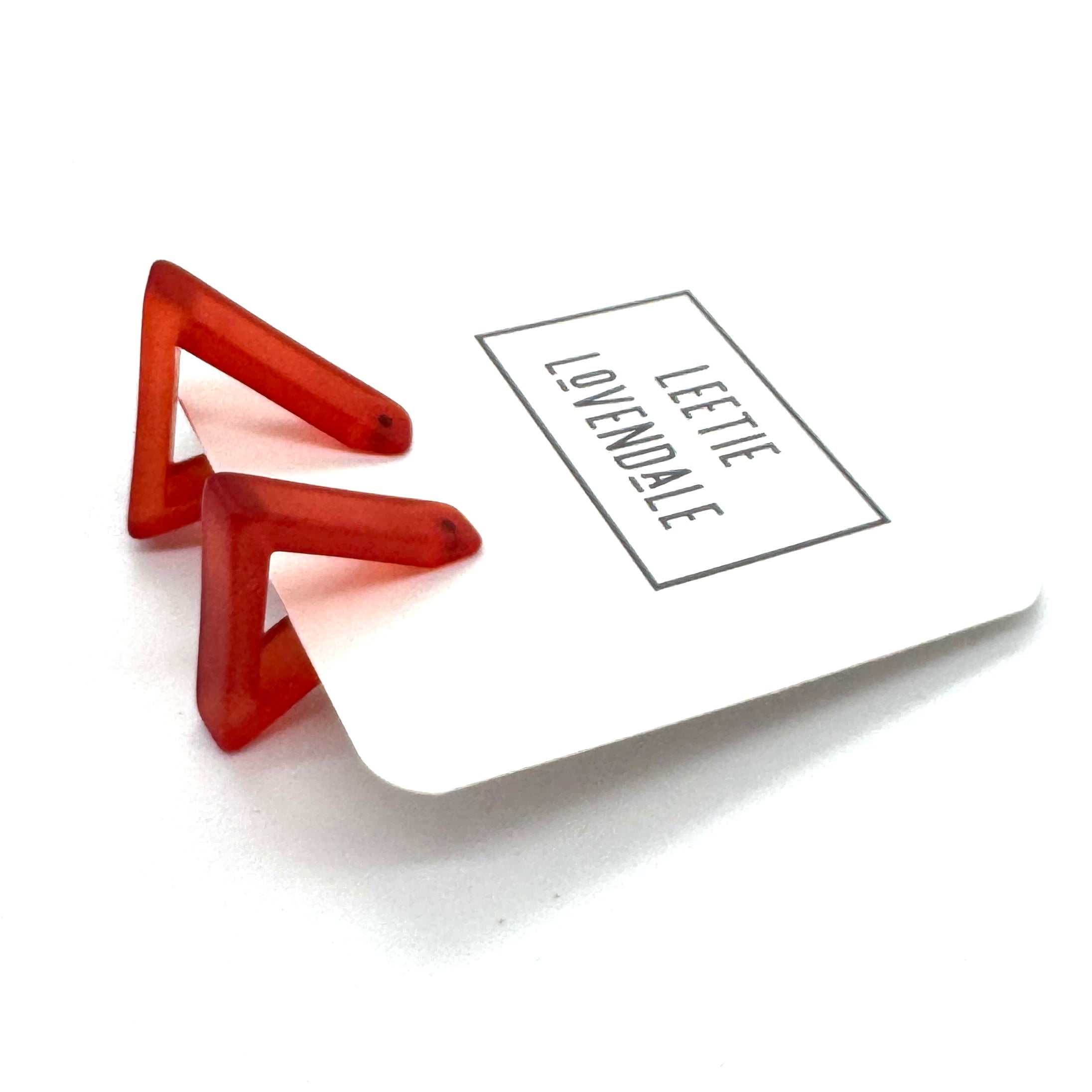 Triangle Frosted Lucite Hoop Earrings