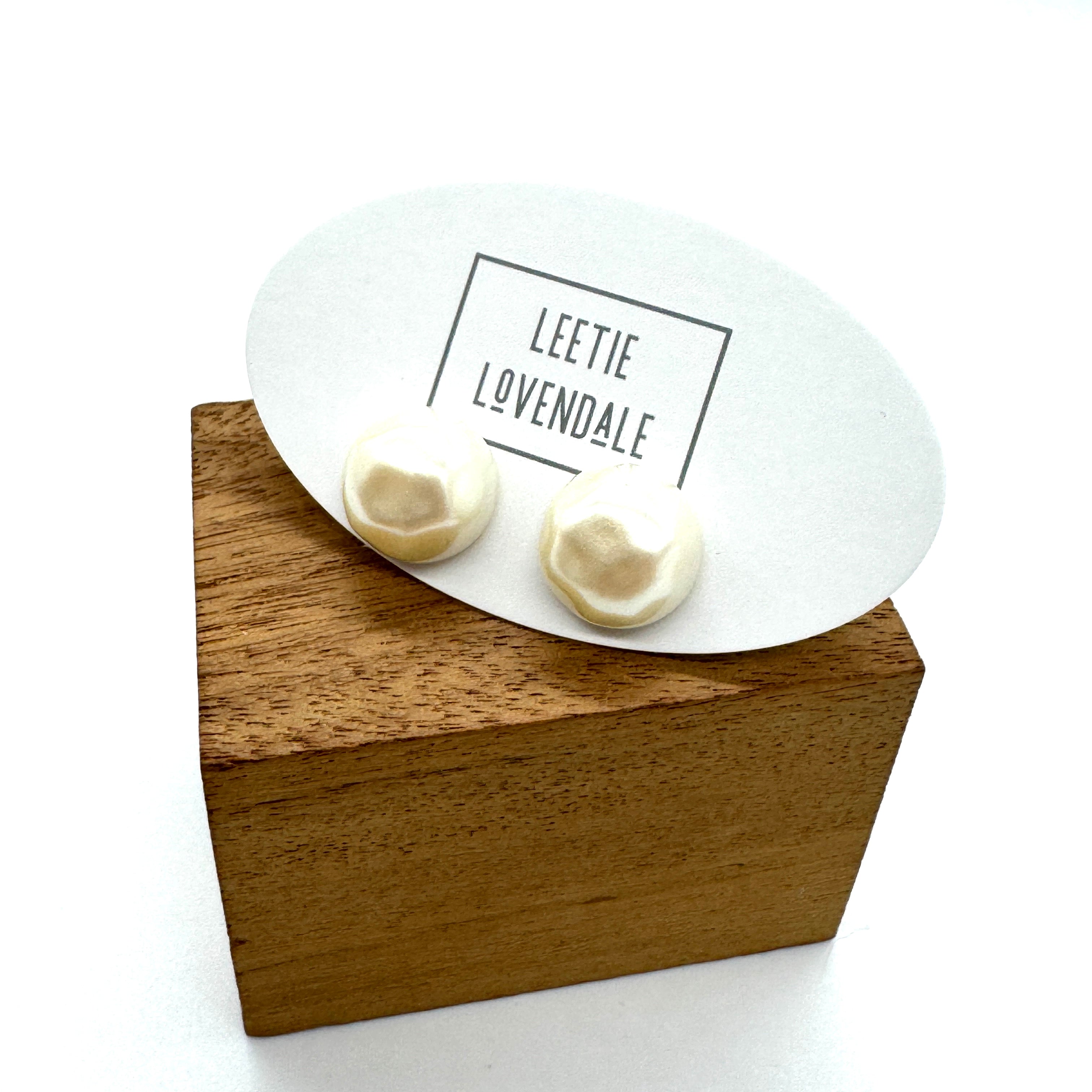 Flintstones Pearl Button Stud Earrings