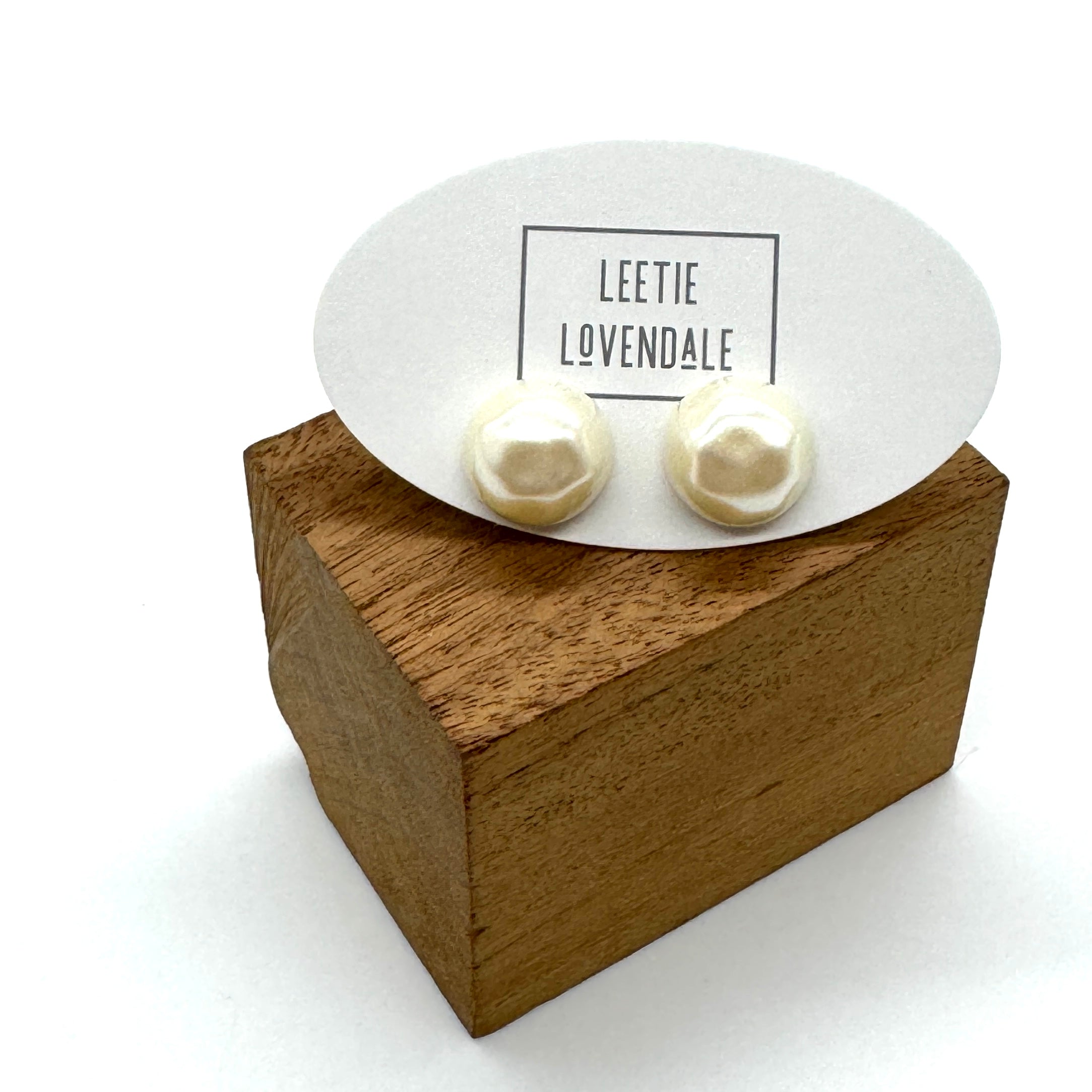 Flintstones Pearl Button Stud Earrings