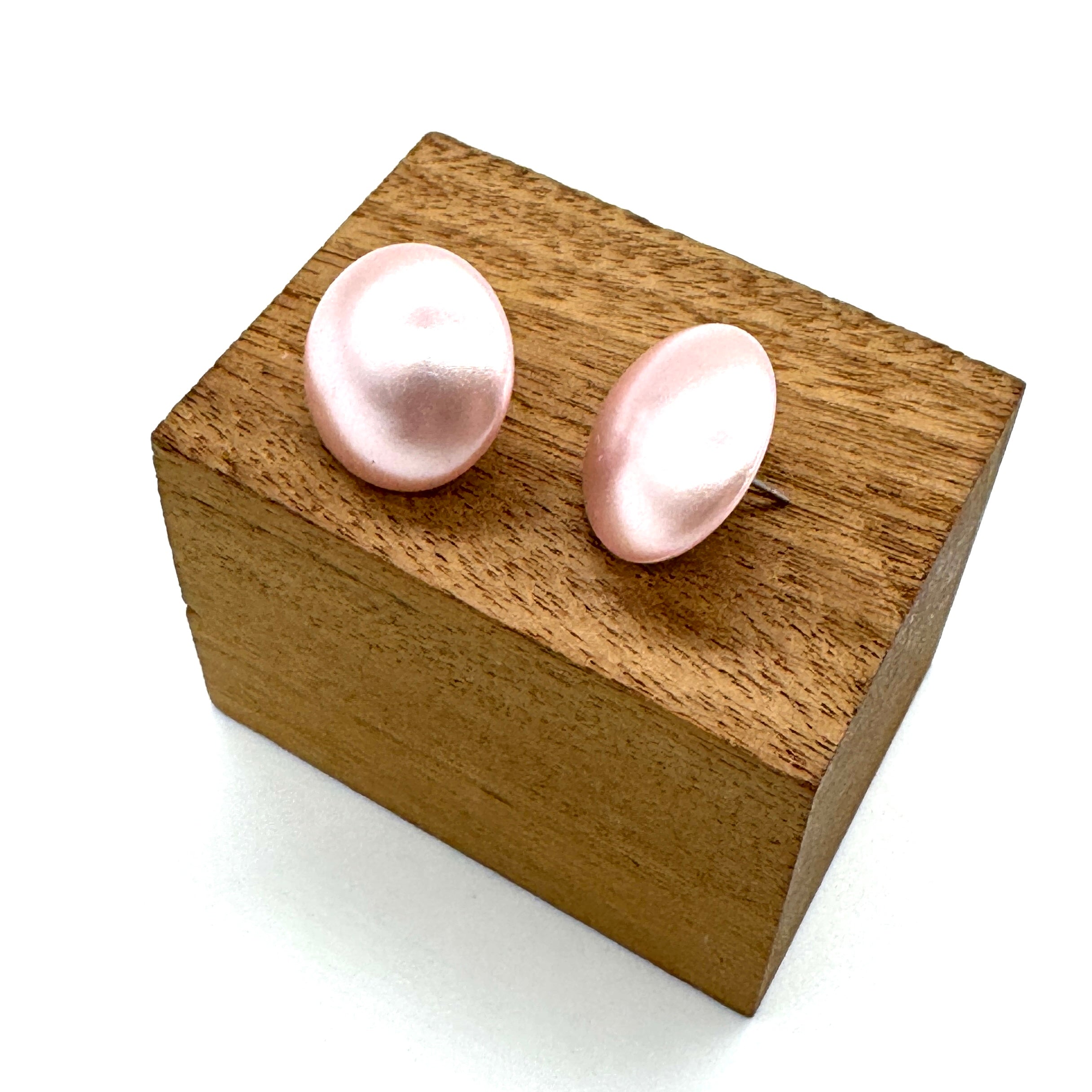 Pastel Pearl Button Stud Earrings
