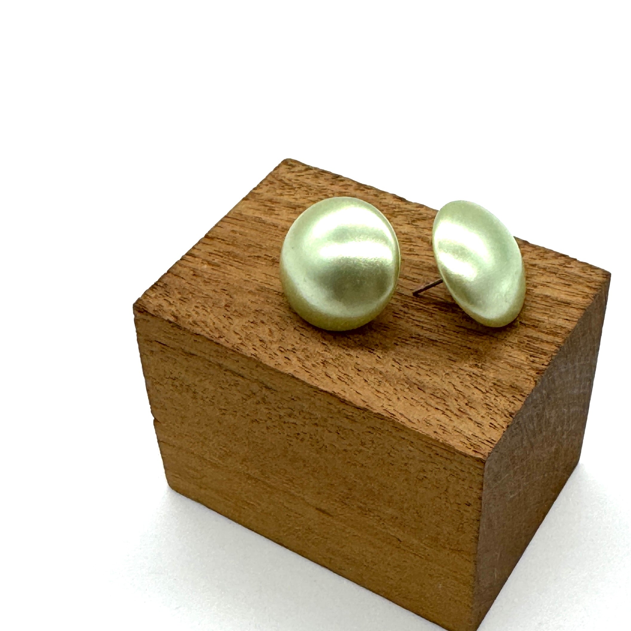 Pastel Pearl Button Stud Earrings