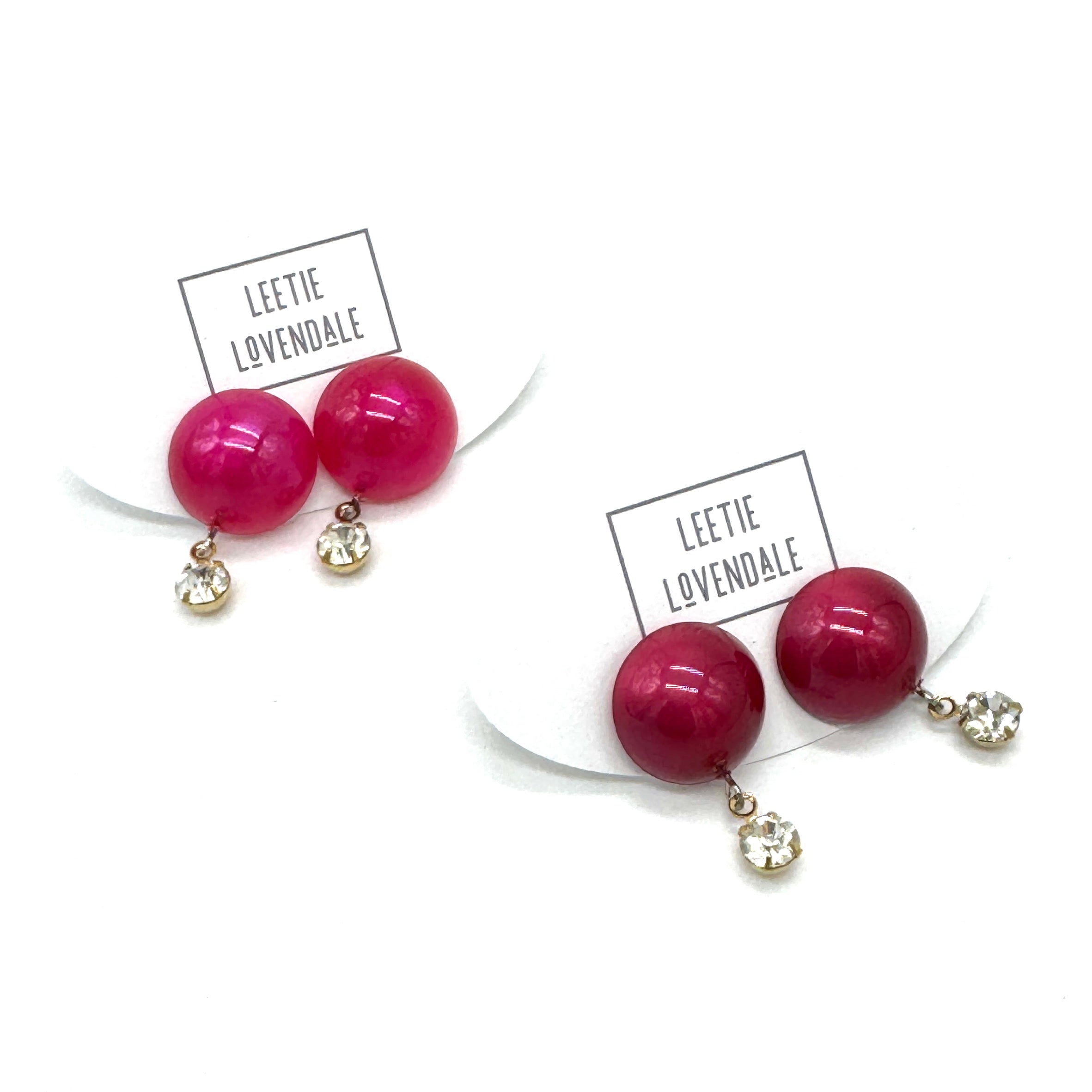 Lipstick Aura & Crystal Earrings