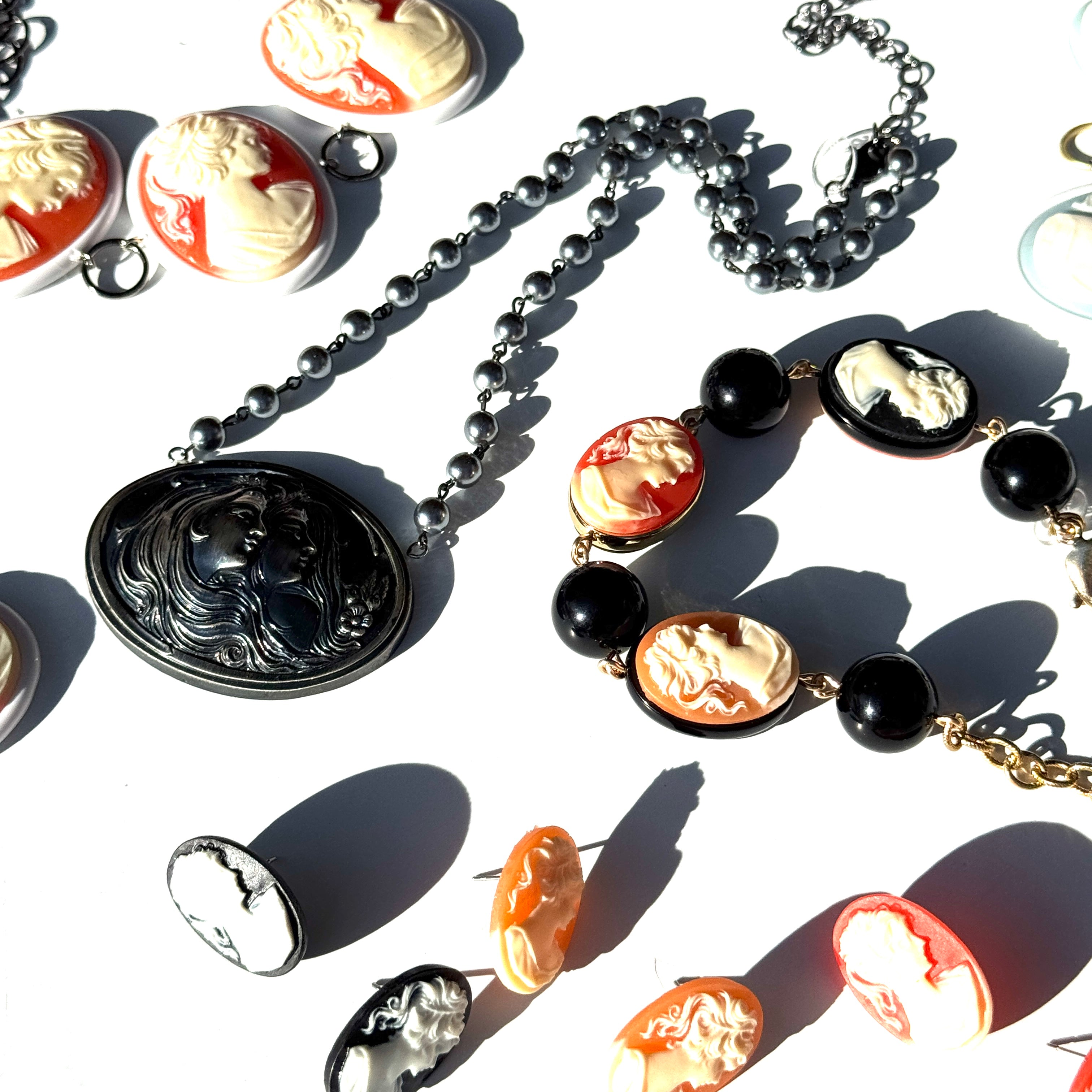 Cameo Noir Stud Earrings