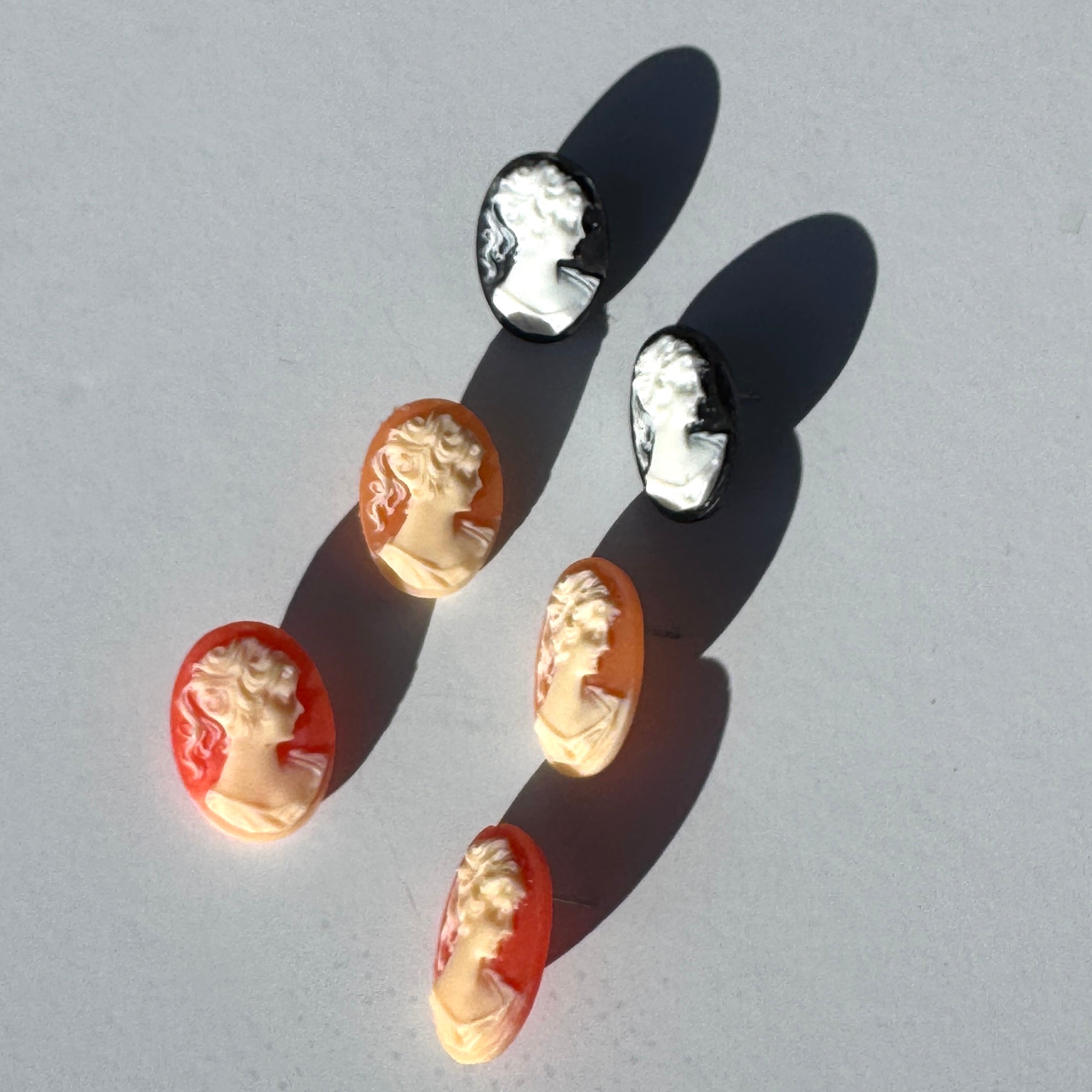 Cameo Noir Stud Earrings