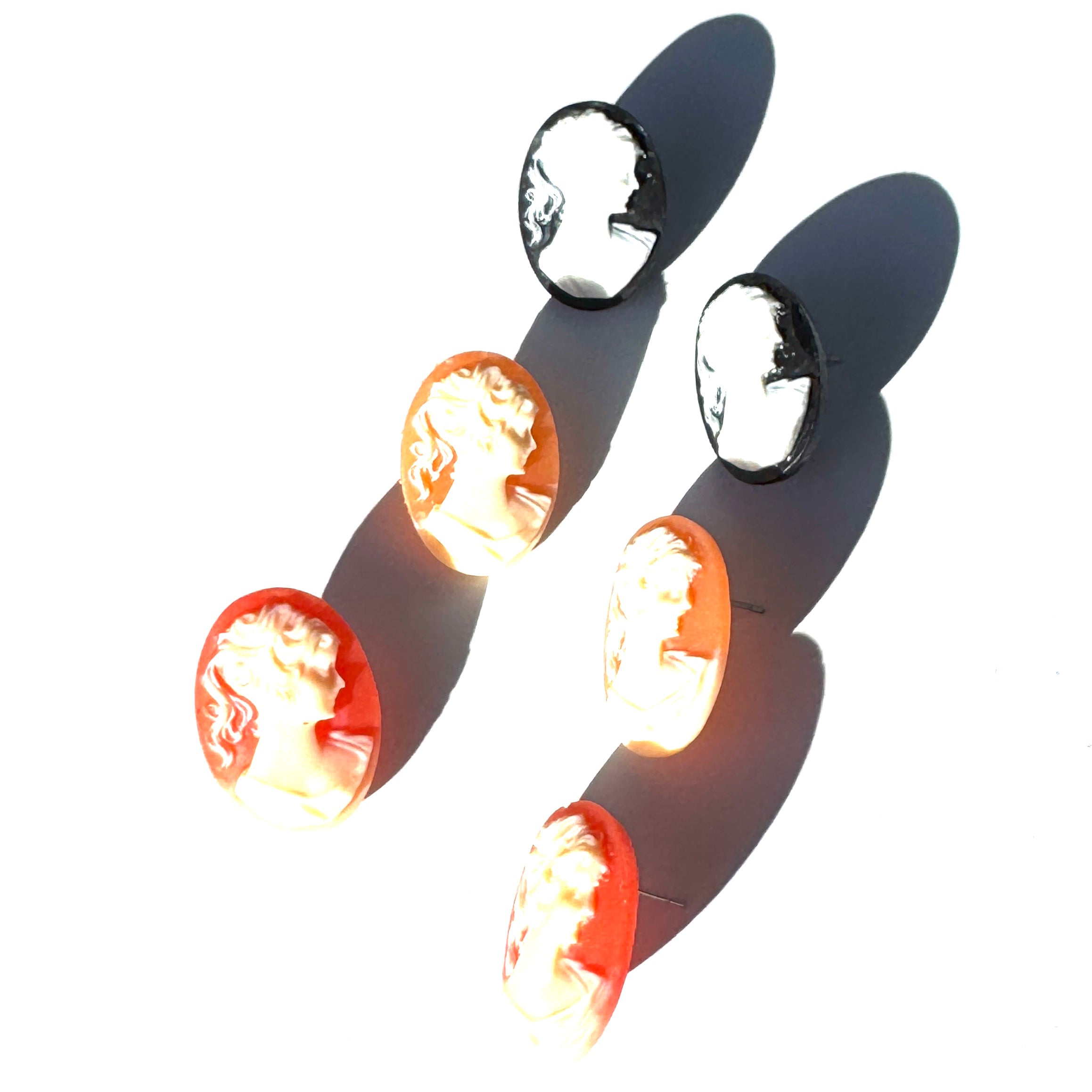 Cameo Noir Stud Earrings