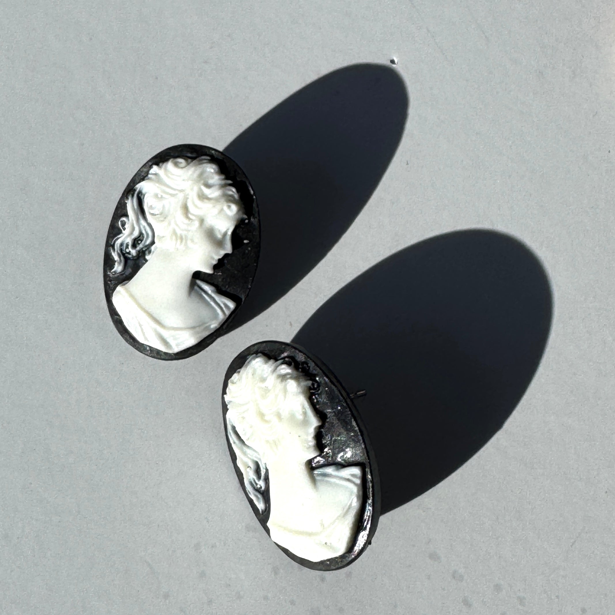 Cameo Noir Stud Earrings