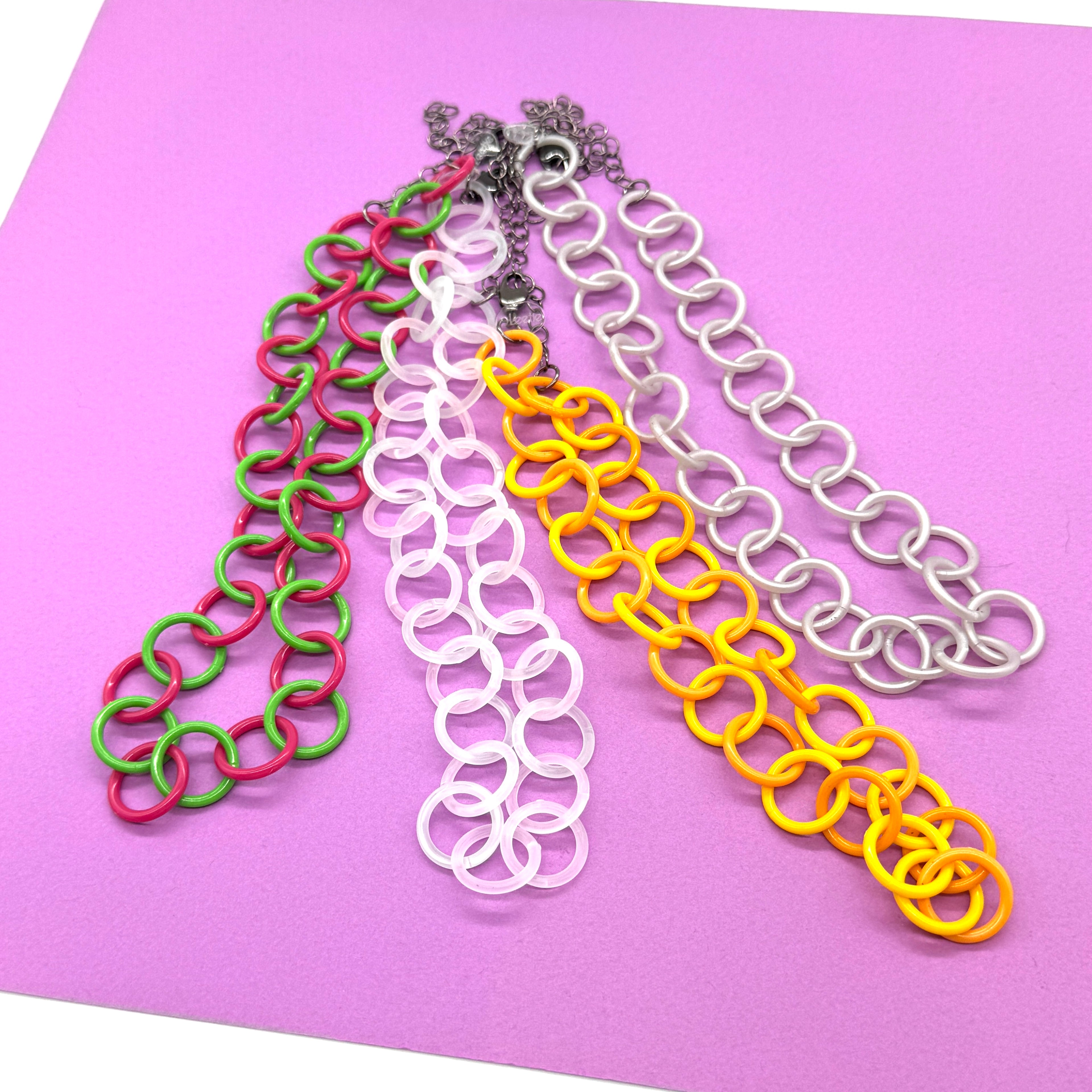 Clink Lucite Chain Link Necklace - Colorful Layering Chains*