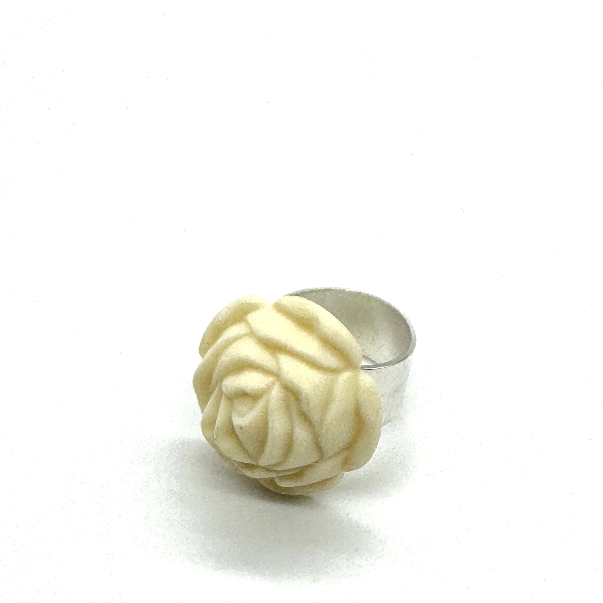 Pressed Rose Cocktail Ring