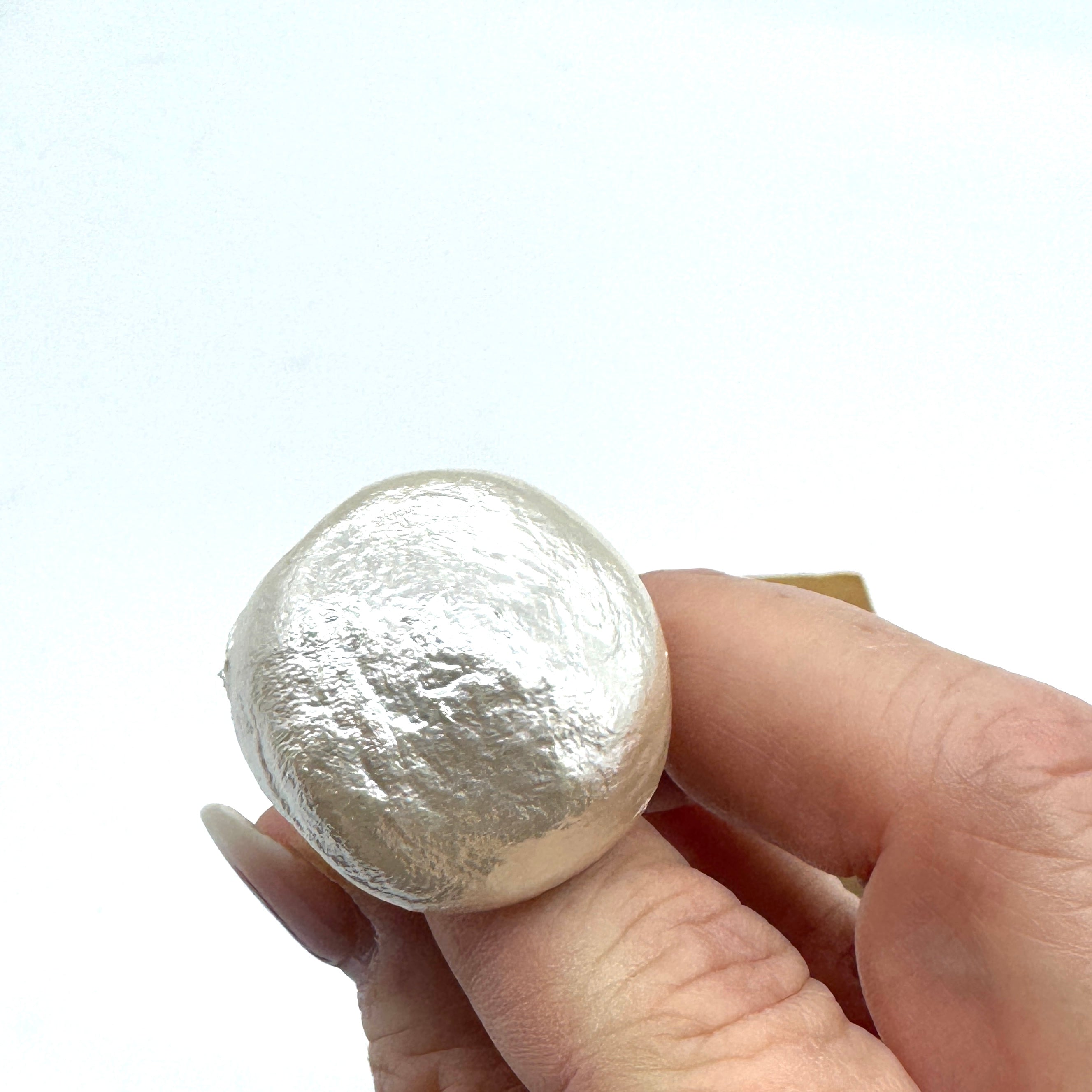 White Jumbo Organic Cotton Pearl Cocktail Ring