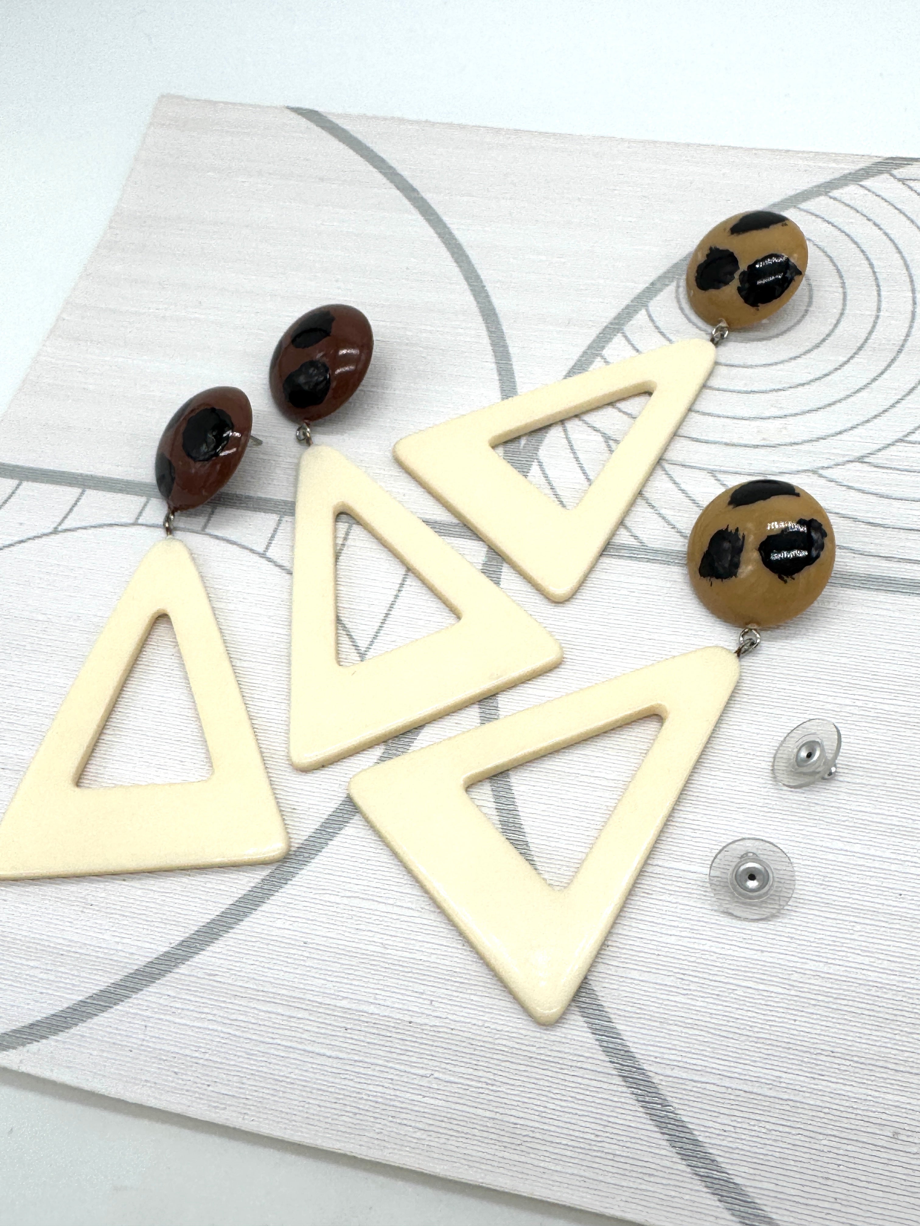 Wild Spotted Triangle Drop Earrings