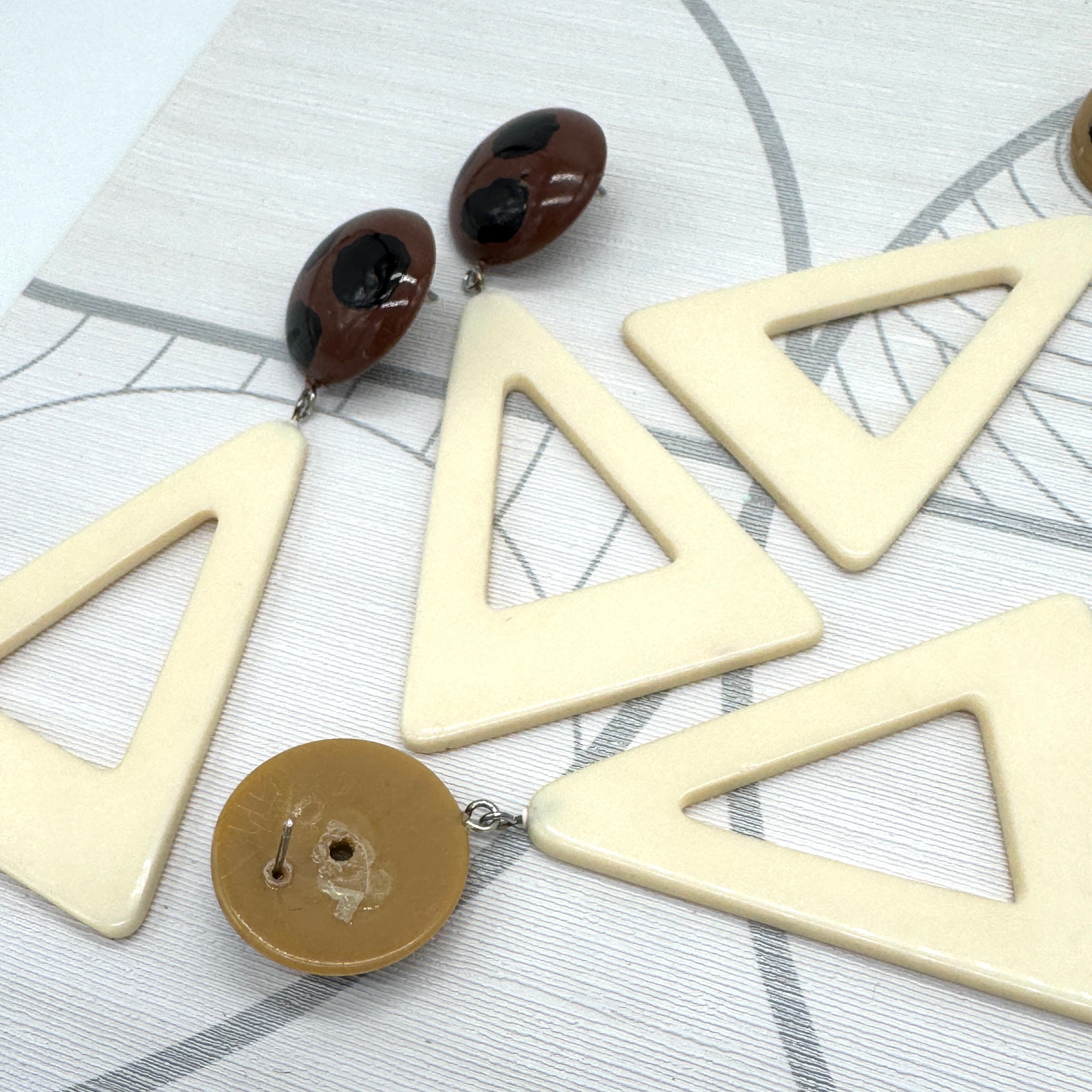 Wild Spotted Triangle Drop Earrings