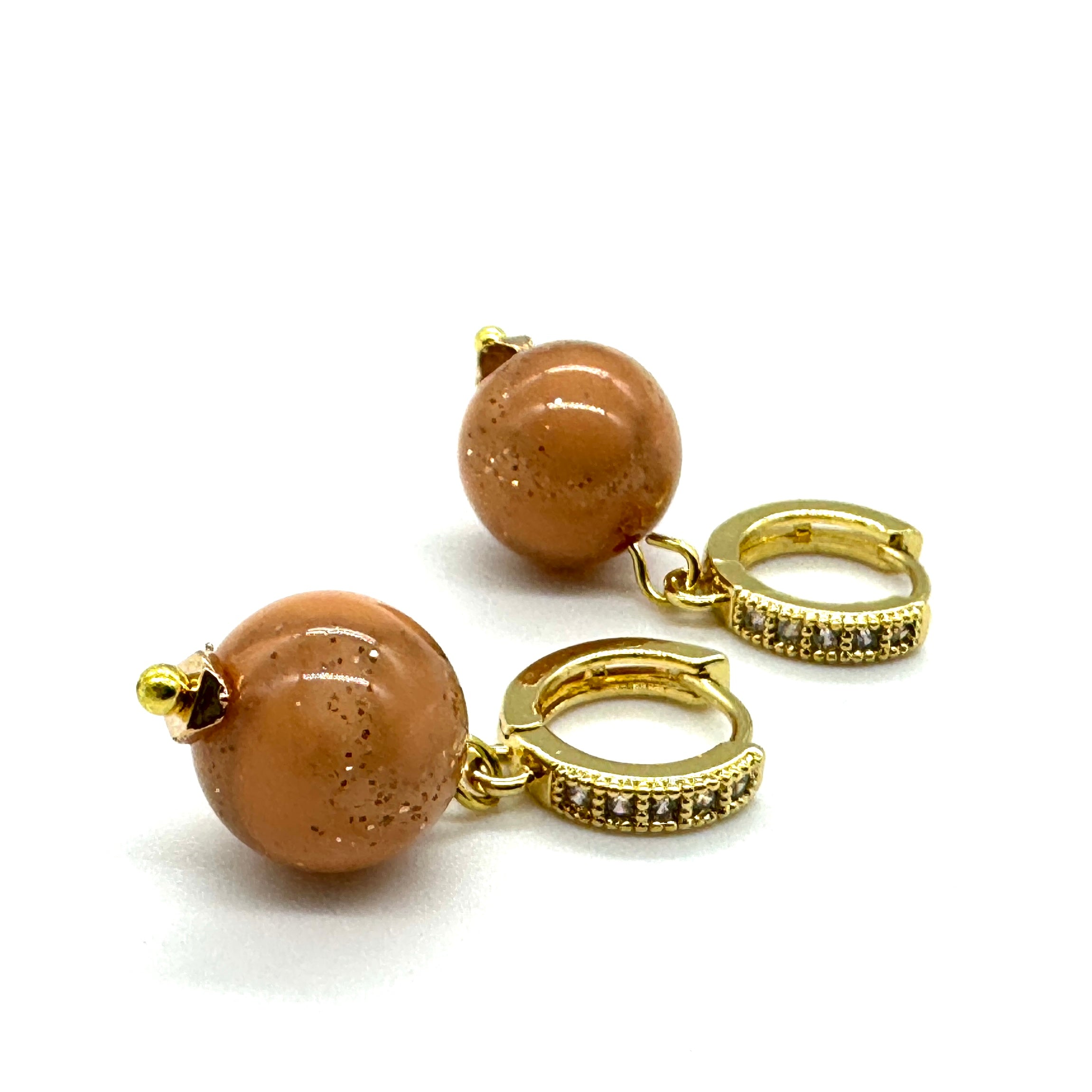 Misty Sparkle Hoop & Bead Earrings