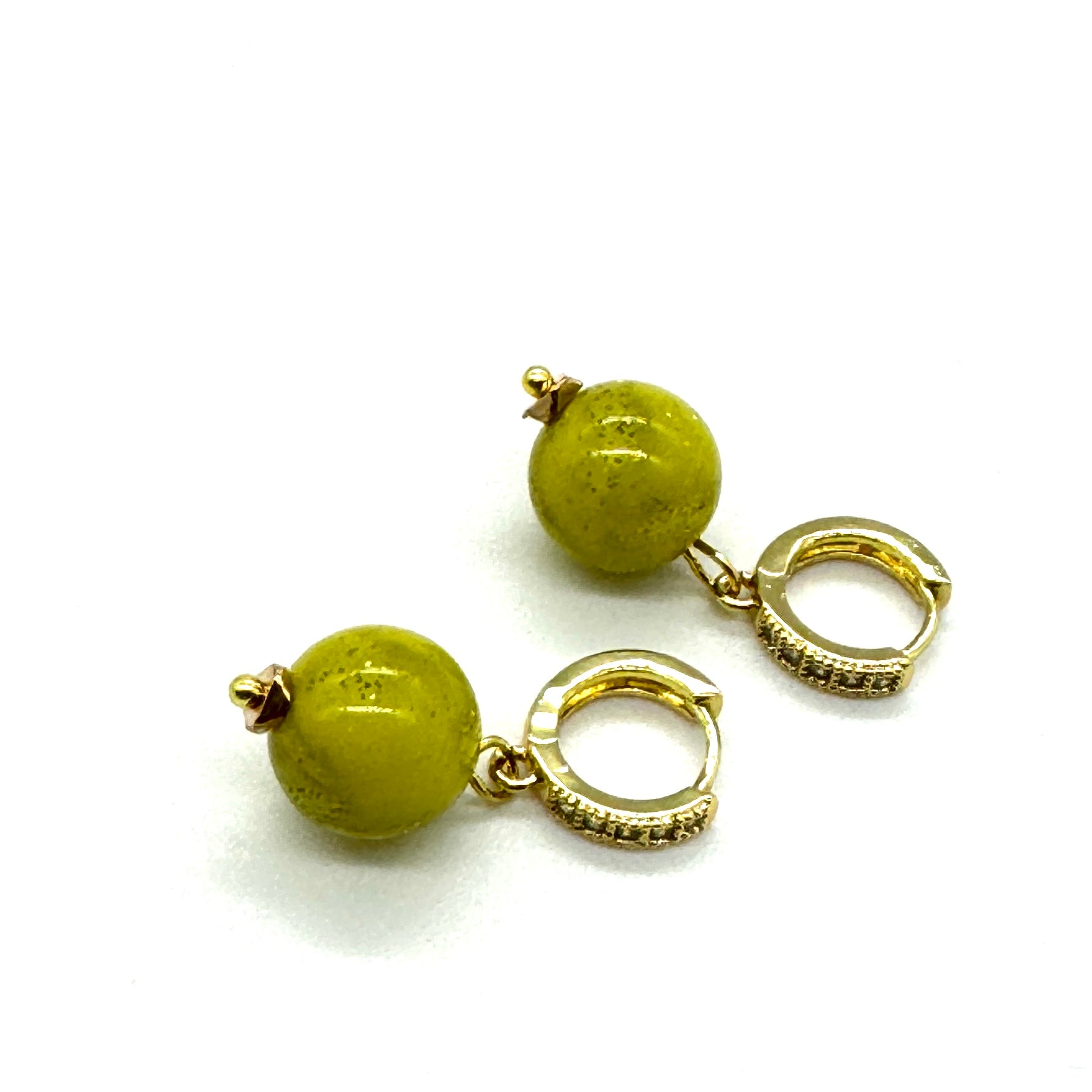 Misty Sparkle Hoop & Bead Earrings