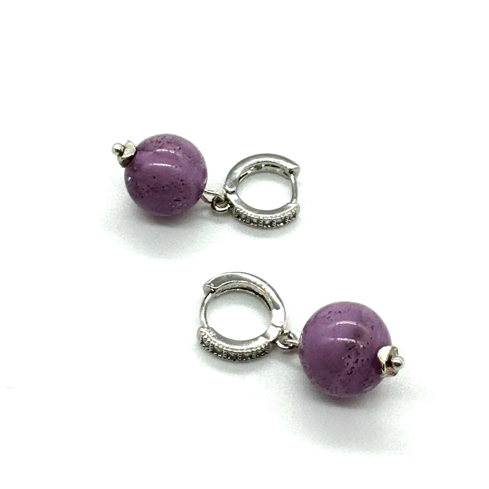 Misty Sparkle Hoop & Bead Earrings