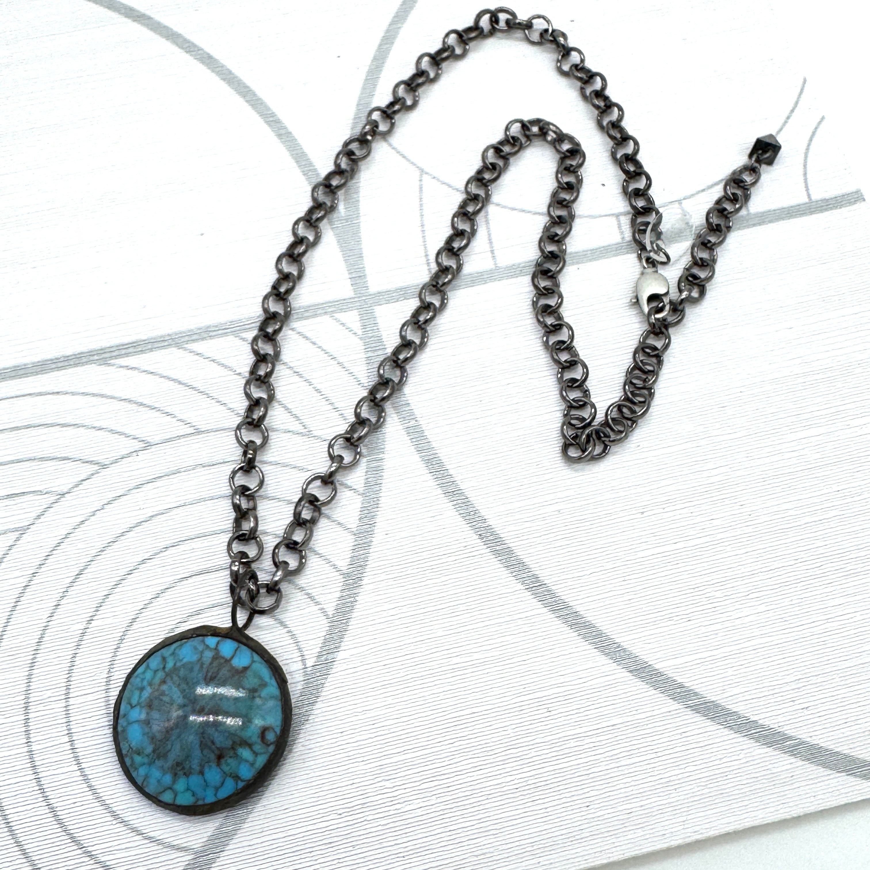 Turquoise Crackle Layering Necklace - Shortie