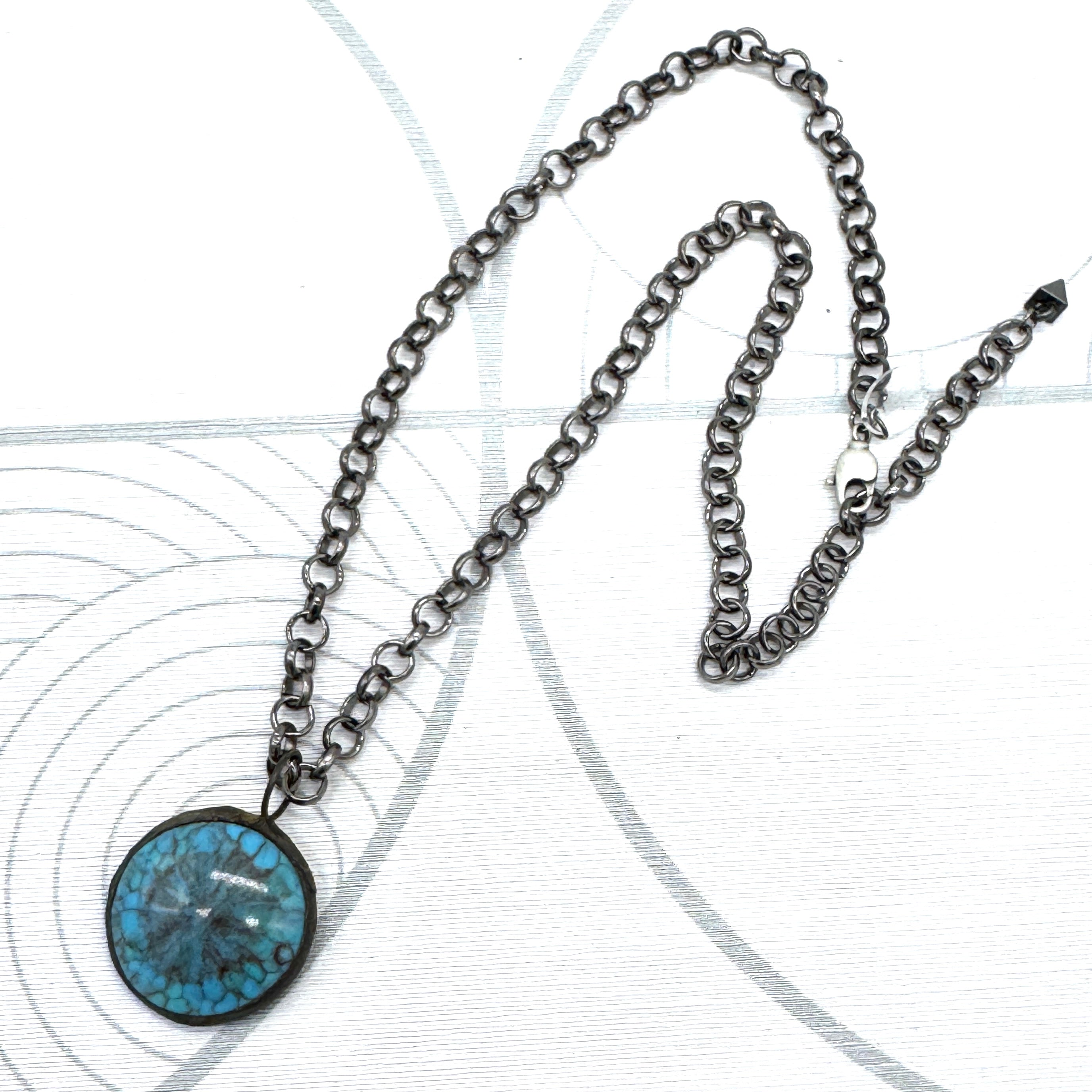 Turquoise Crackle Layering Necklace - Shortie