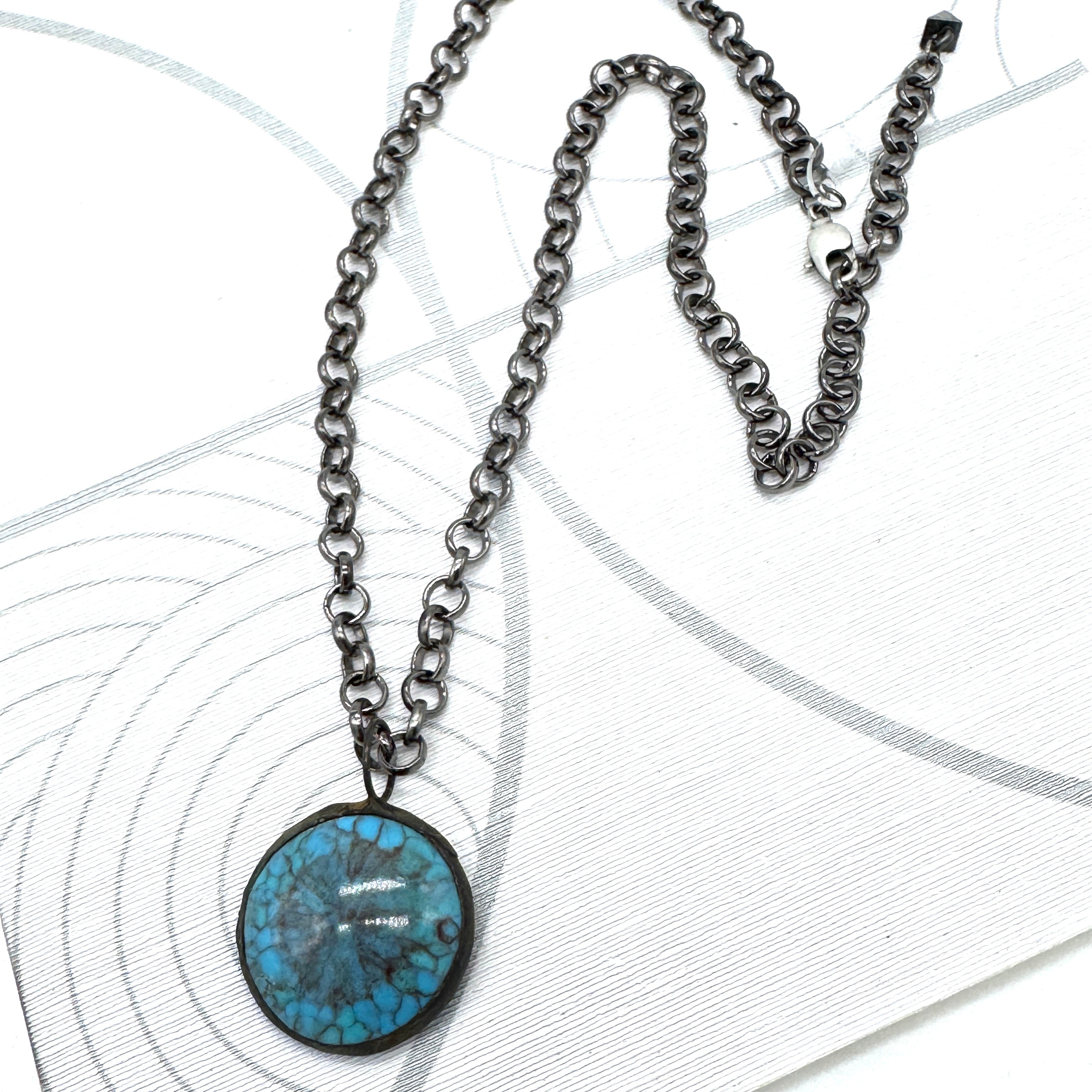 Turquoise Crackle Layering Necklace - Shortie