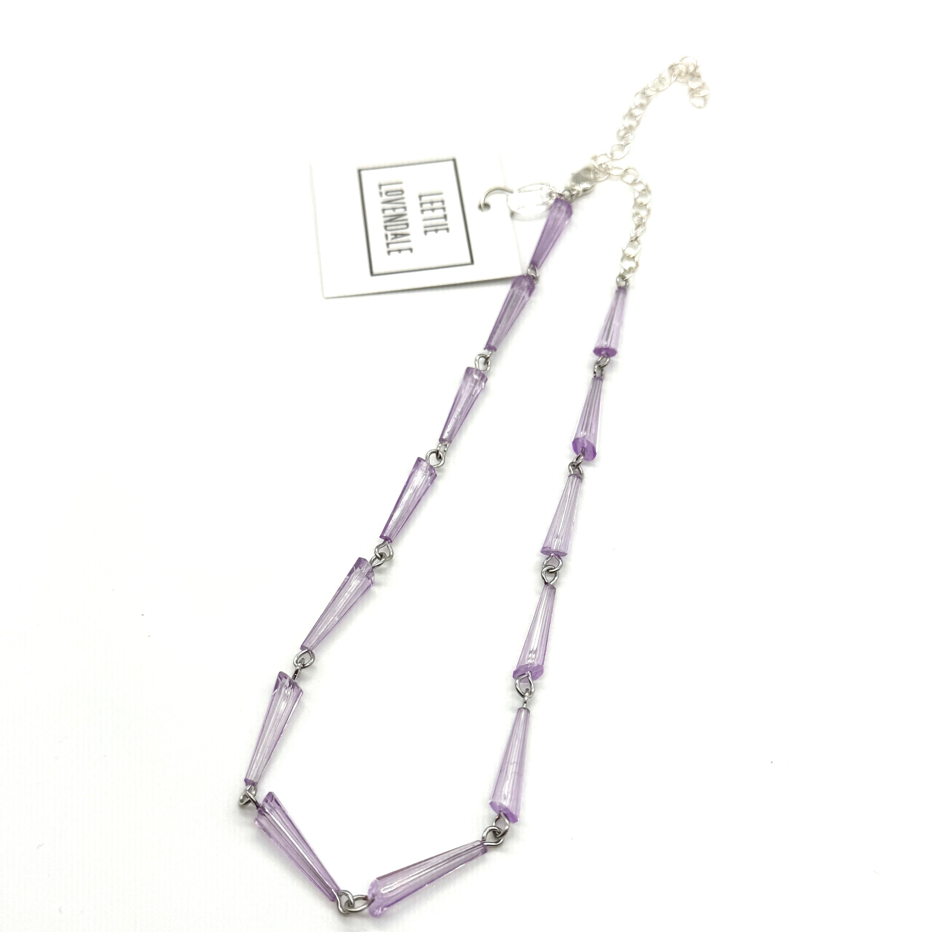 Lilac Faceted Flute Amelia Necklace