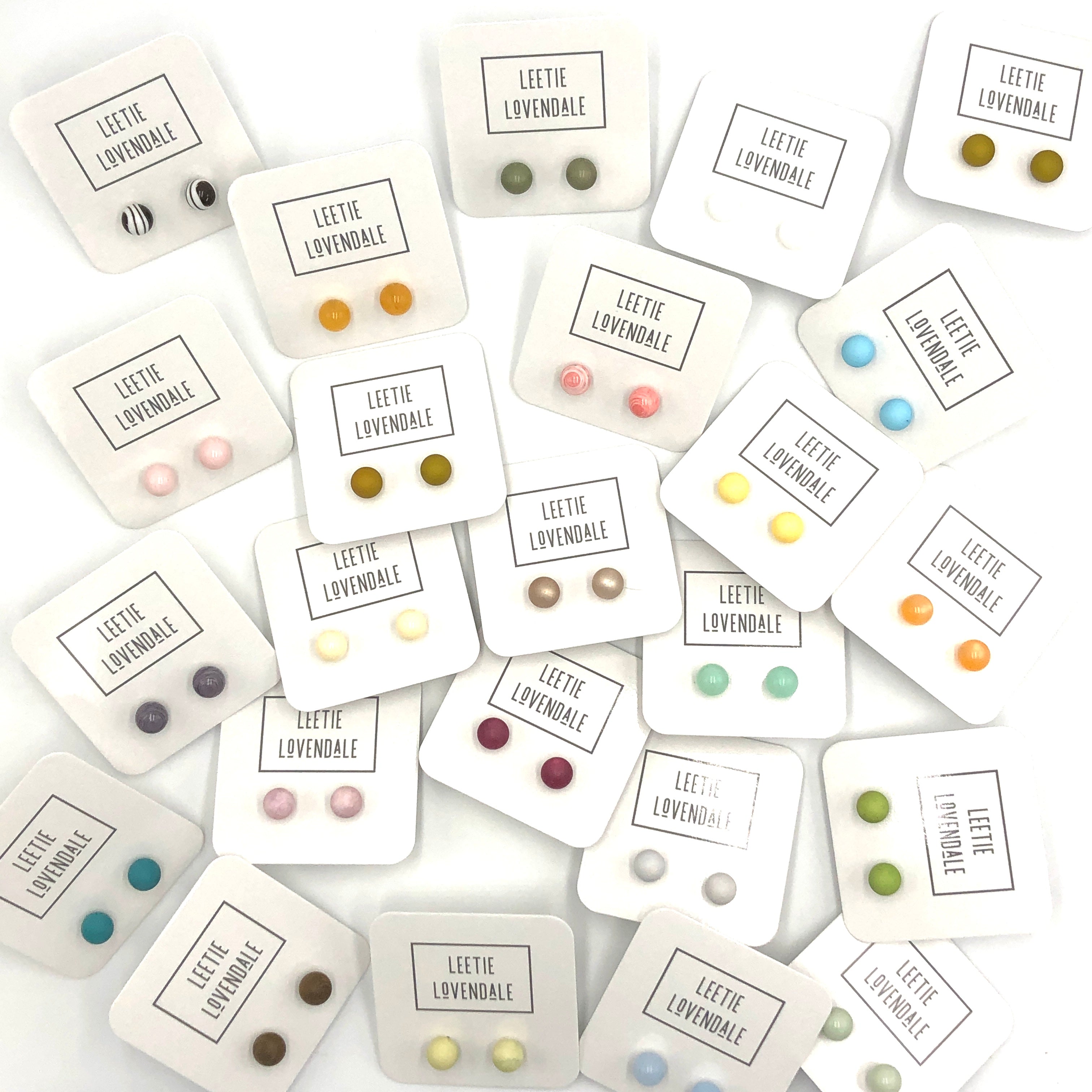 Ball Stud Earrings - 8mm Vintage Lucite Post Earrings - 200 pair