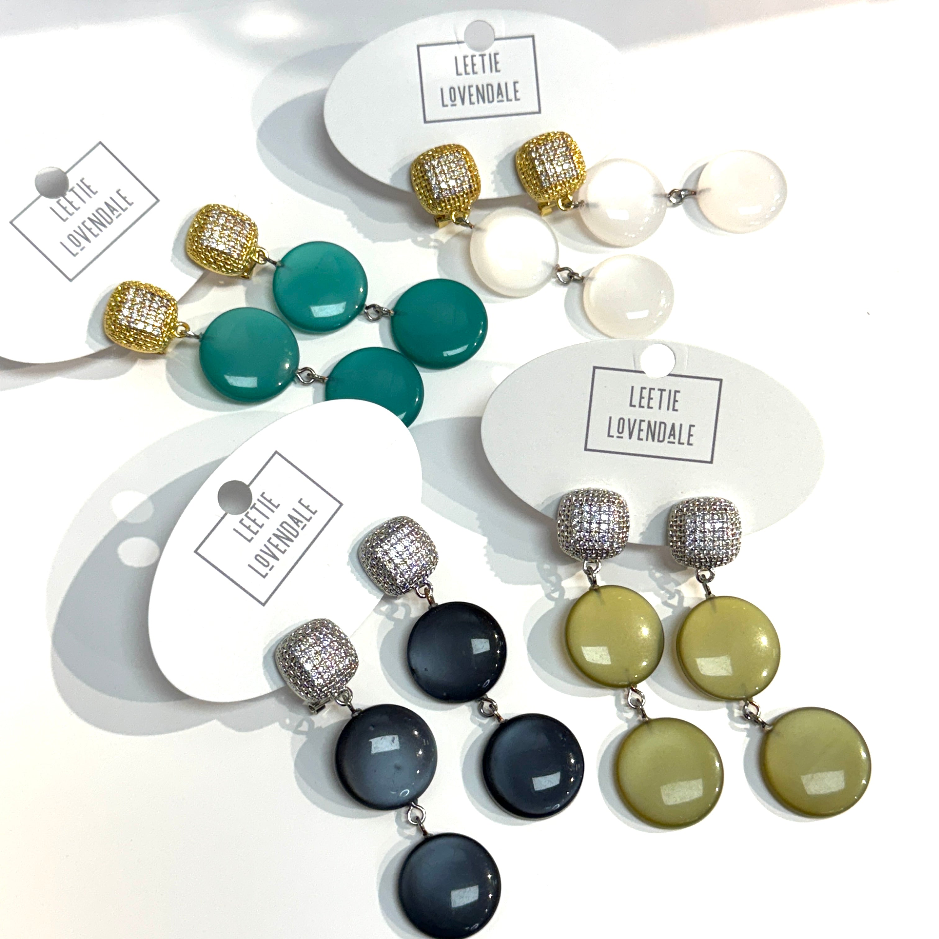 Moonset Triple Pavé Drop Earrings