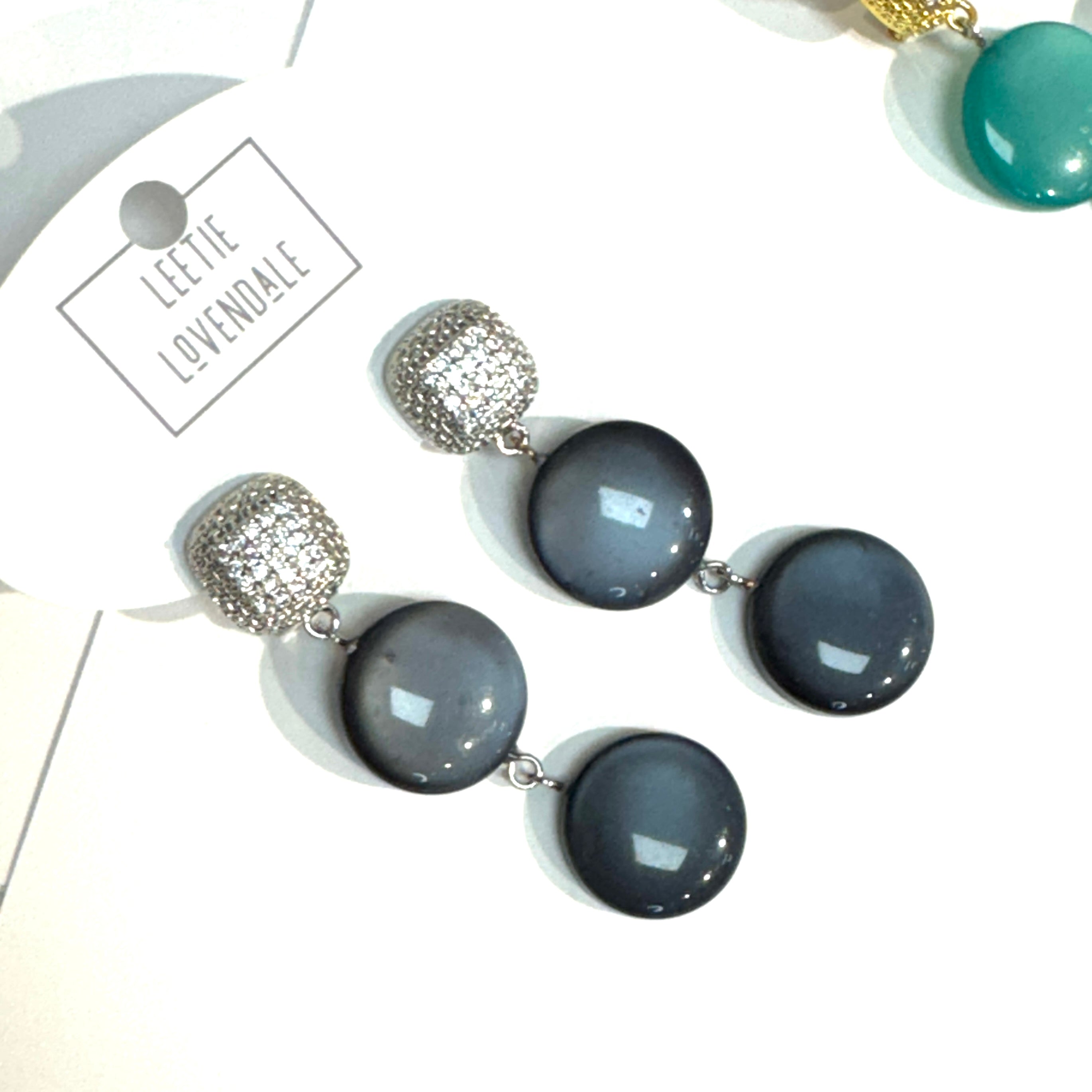 Moonset Triple Pavé Drop Earrings