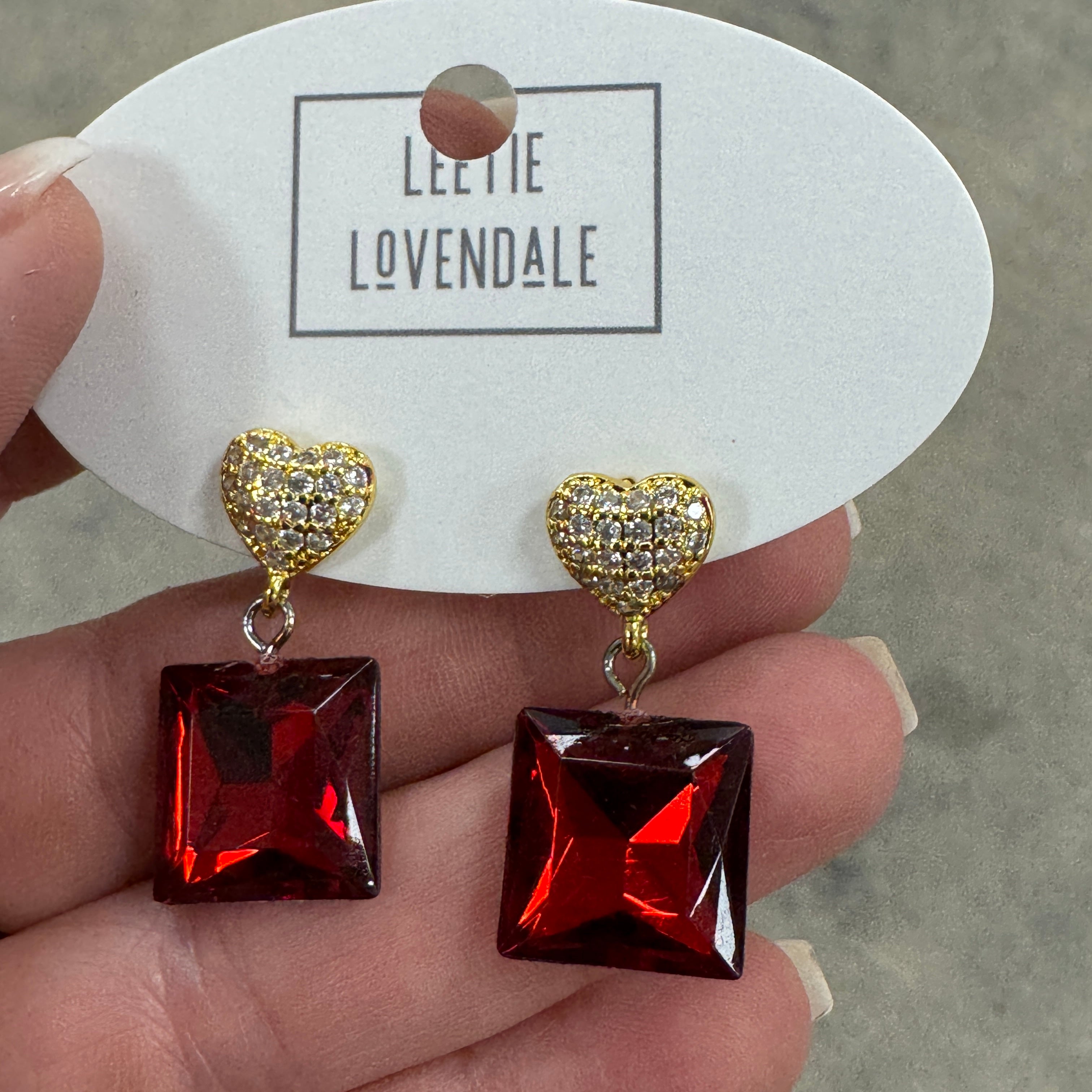 Crimson Spark Drop Earrings
