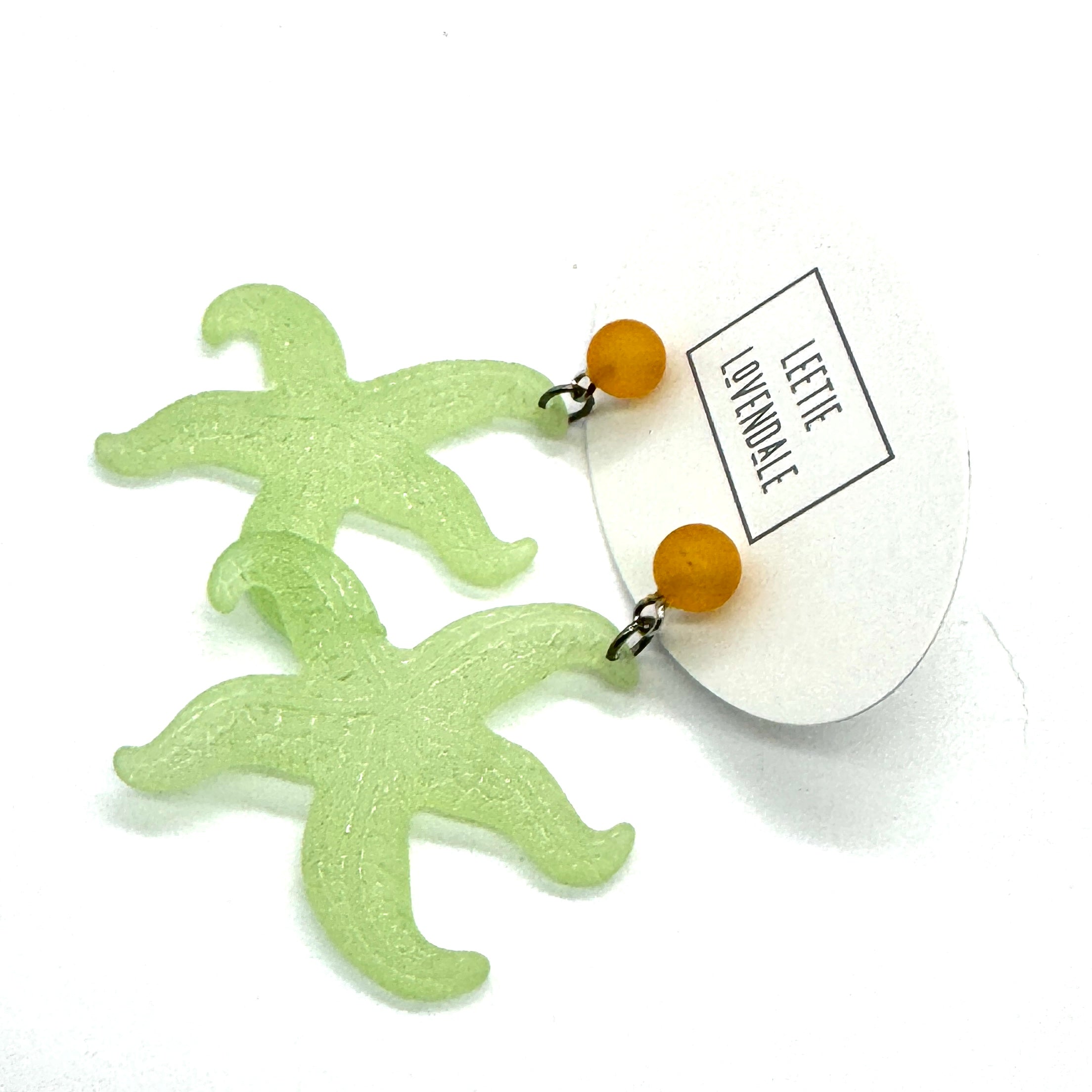 Frosty Starfish Drop Earrings