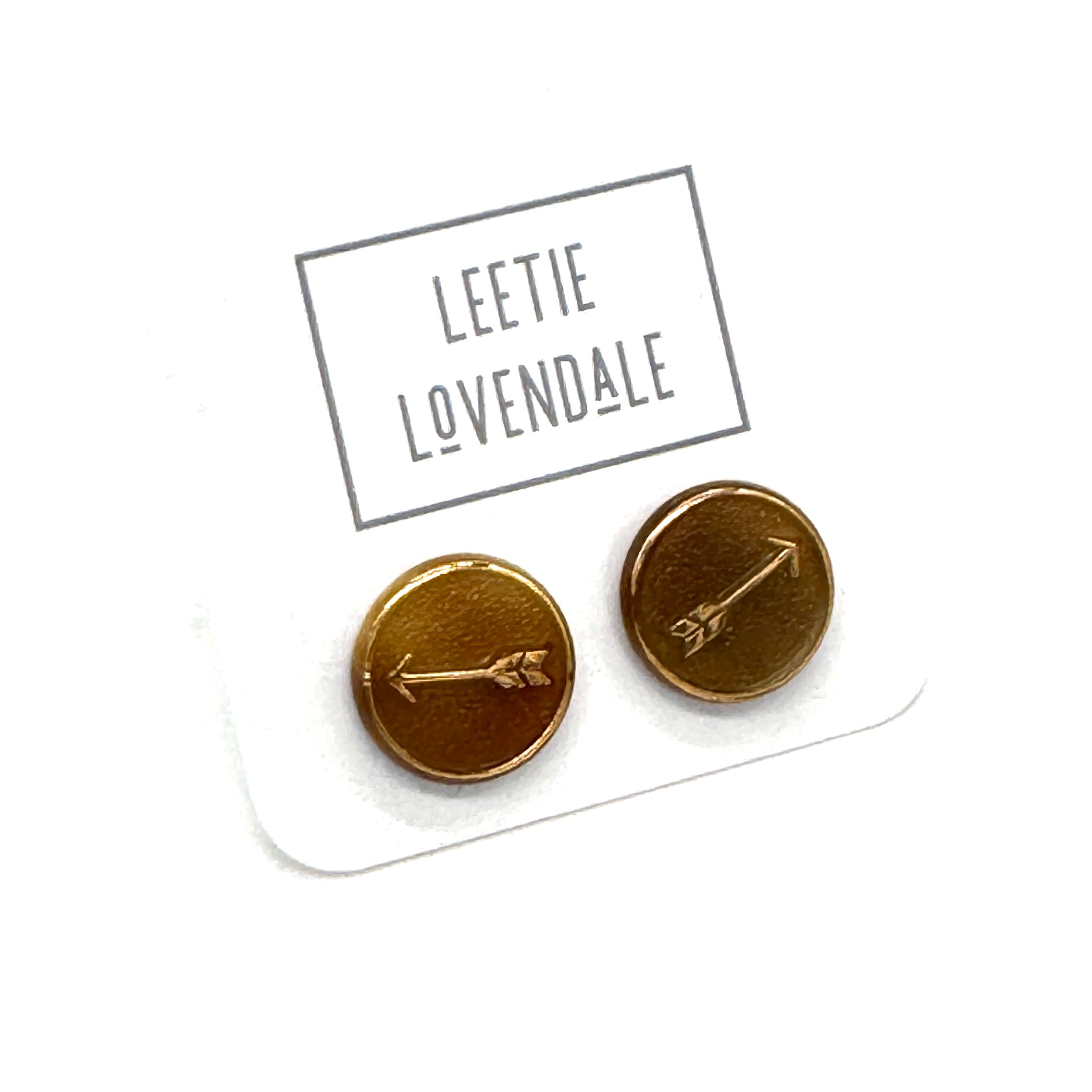 Gold & Caramel Directions Glass Stud Earrings