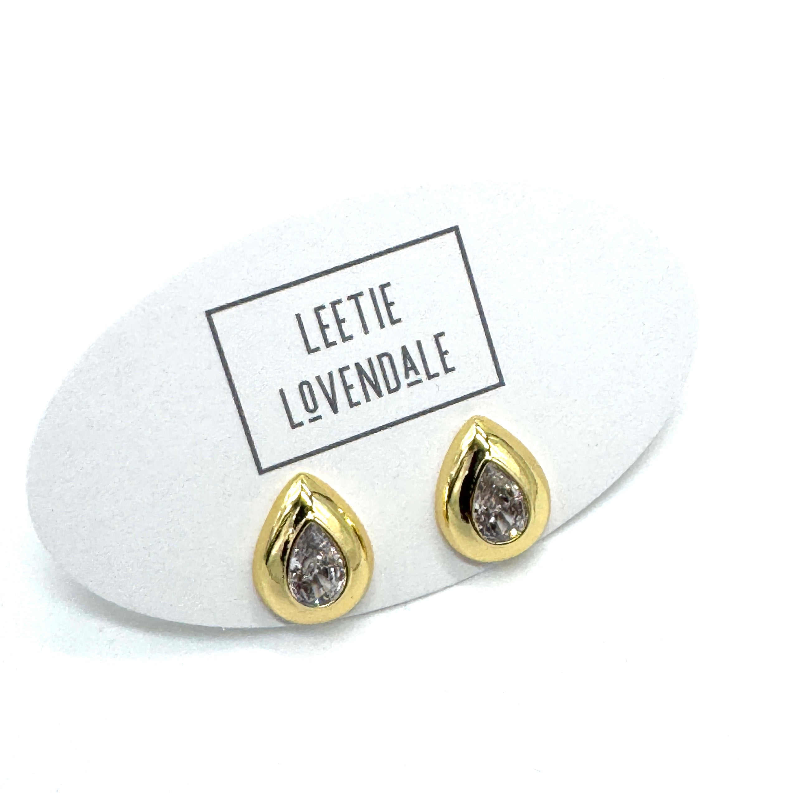 Crystal Spark Teardrop Stud Earrings