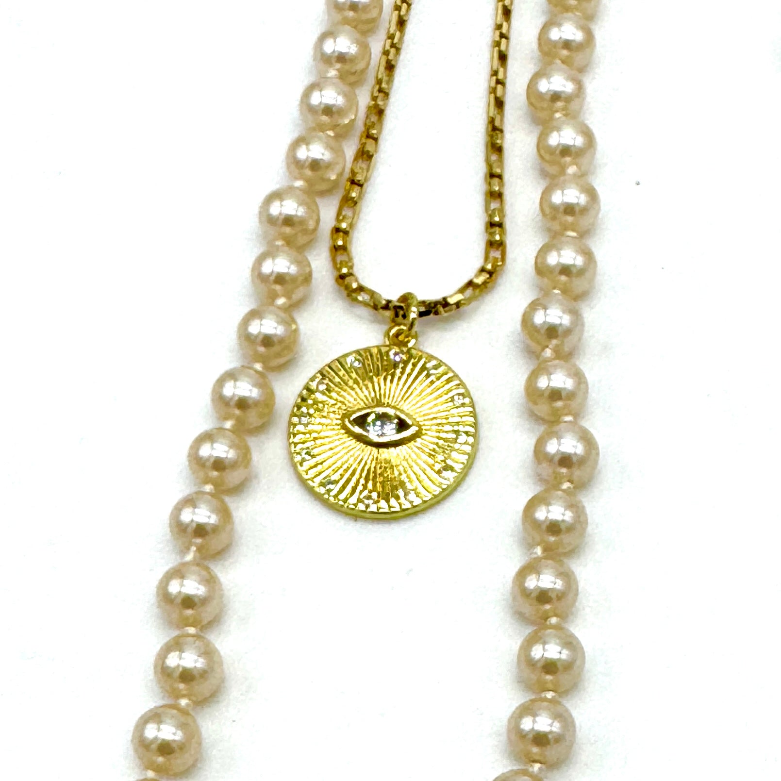 All Seeing Pearl Doublet Necklace