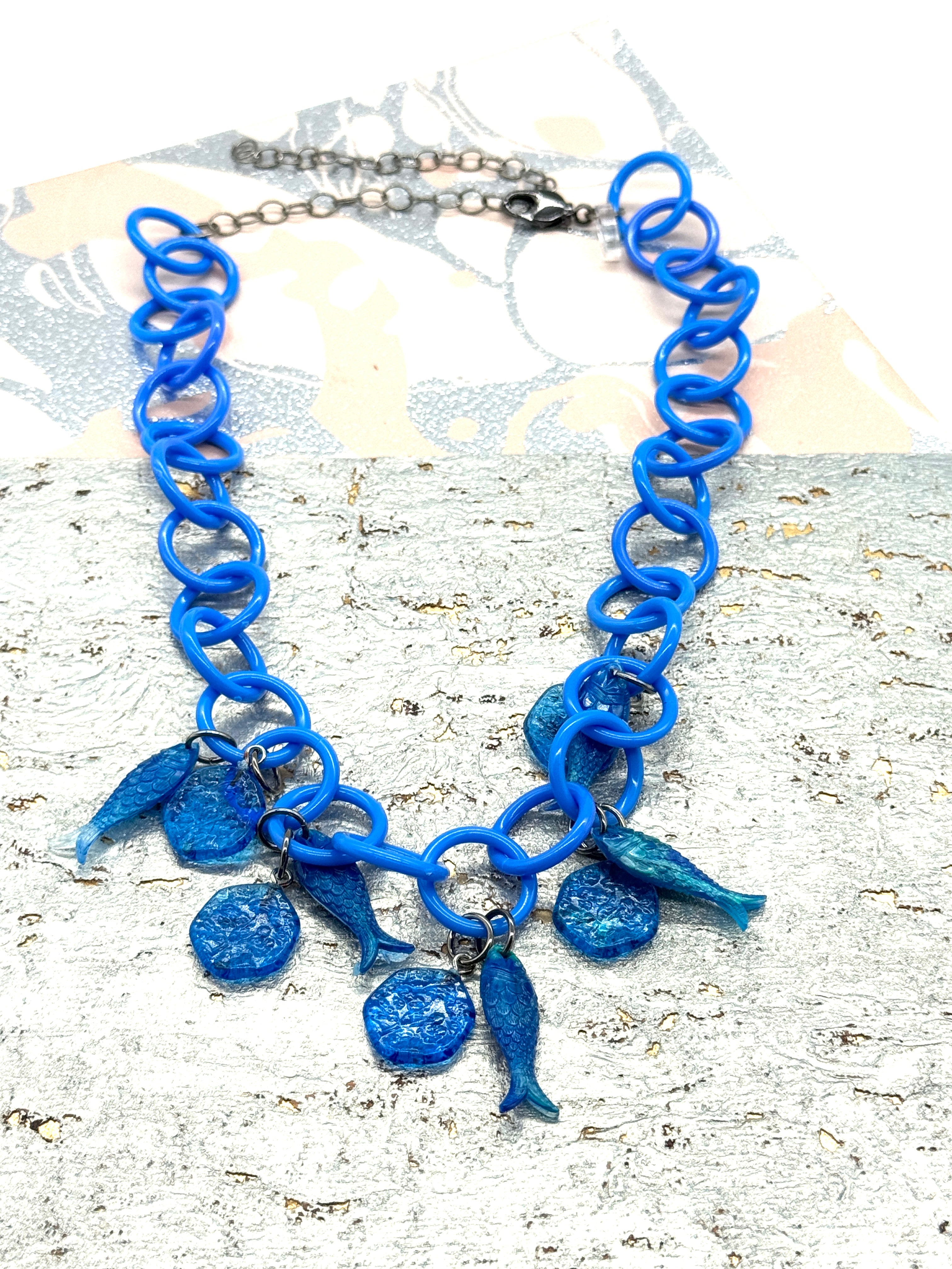 Blue Clinkbait – Clink Lucite Charm Necklace