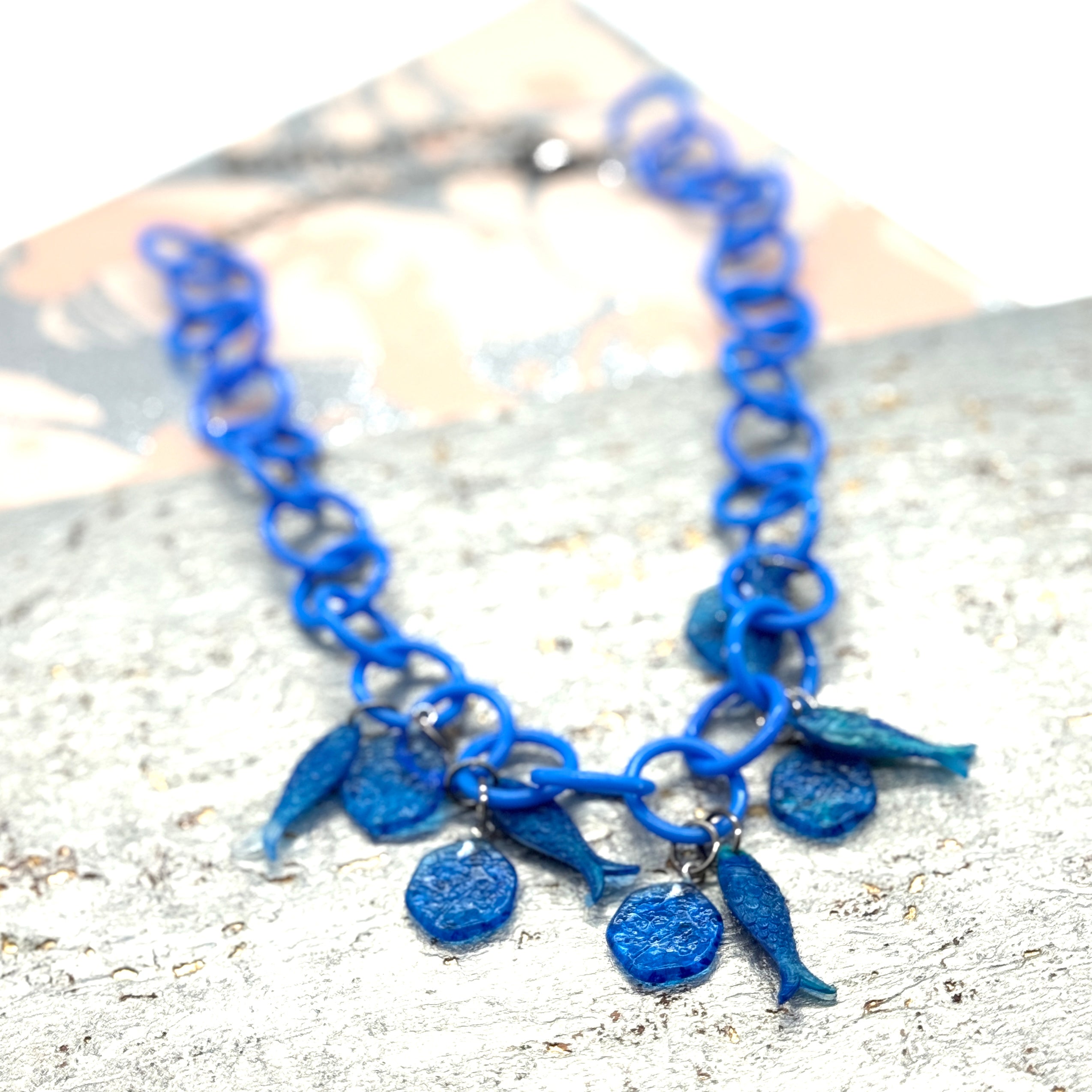Blue Clinkbait – Clink Lucite Charm Necklace
