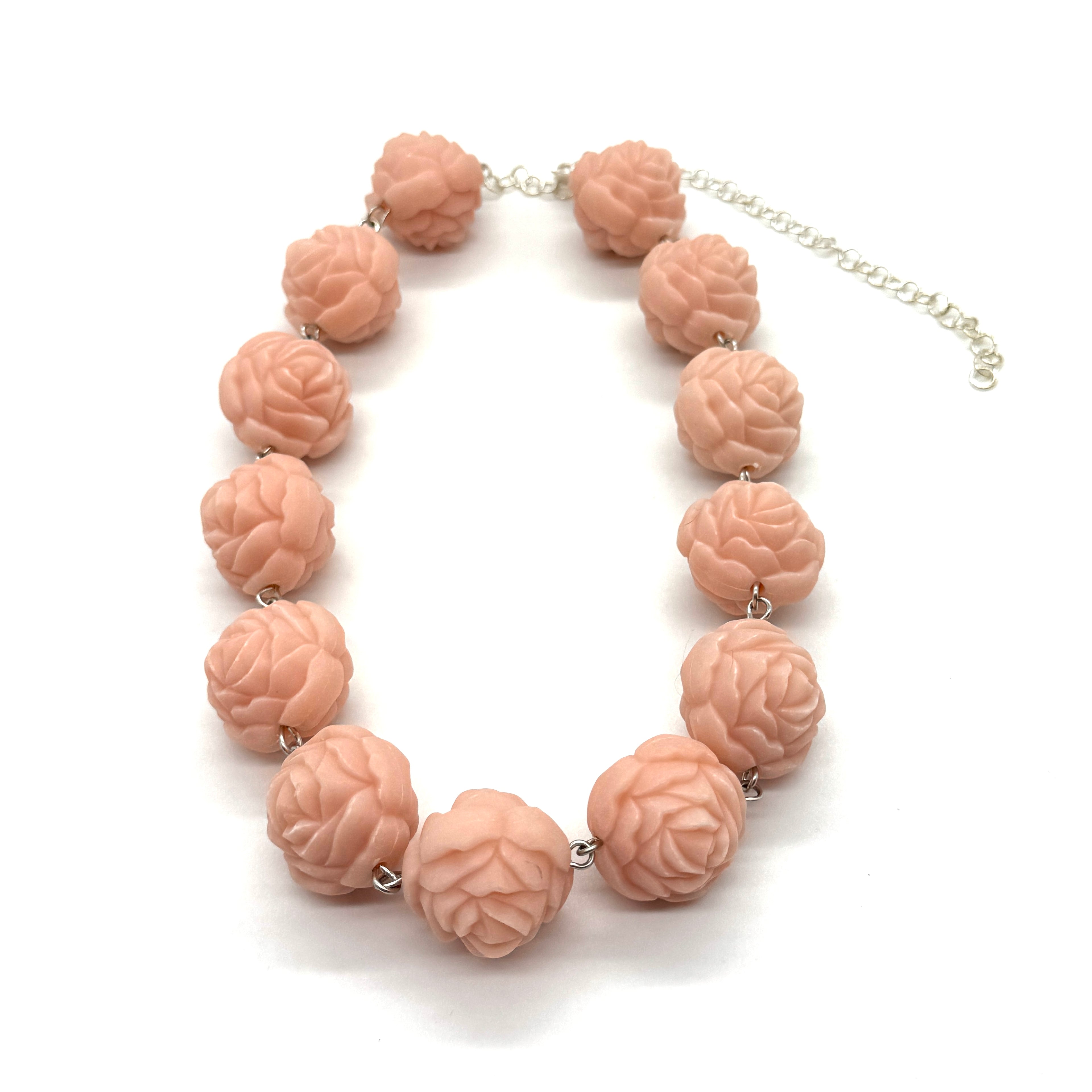 Peach Rosette Statement Amelia Necklace
