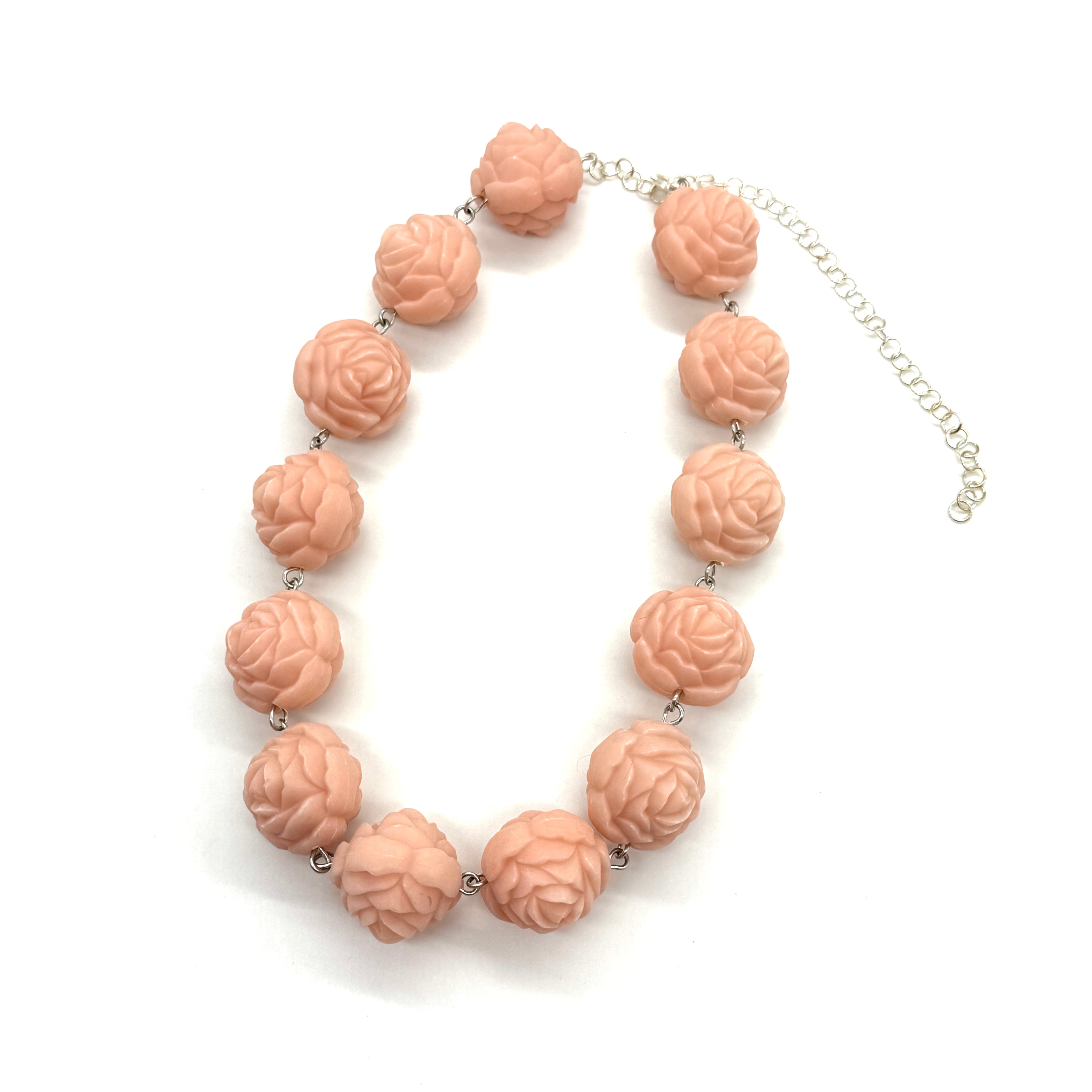 Peach Rosette Statement Amelia Necklace