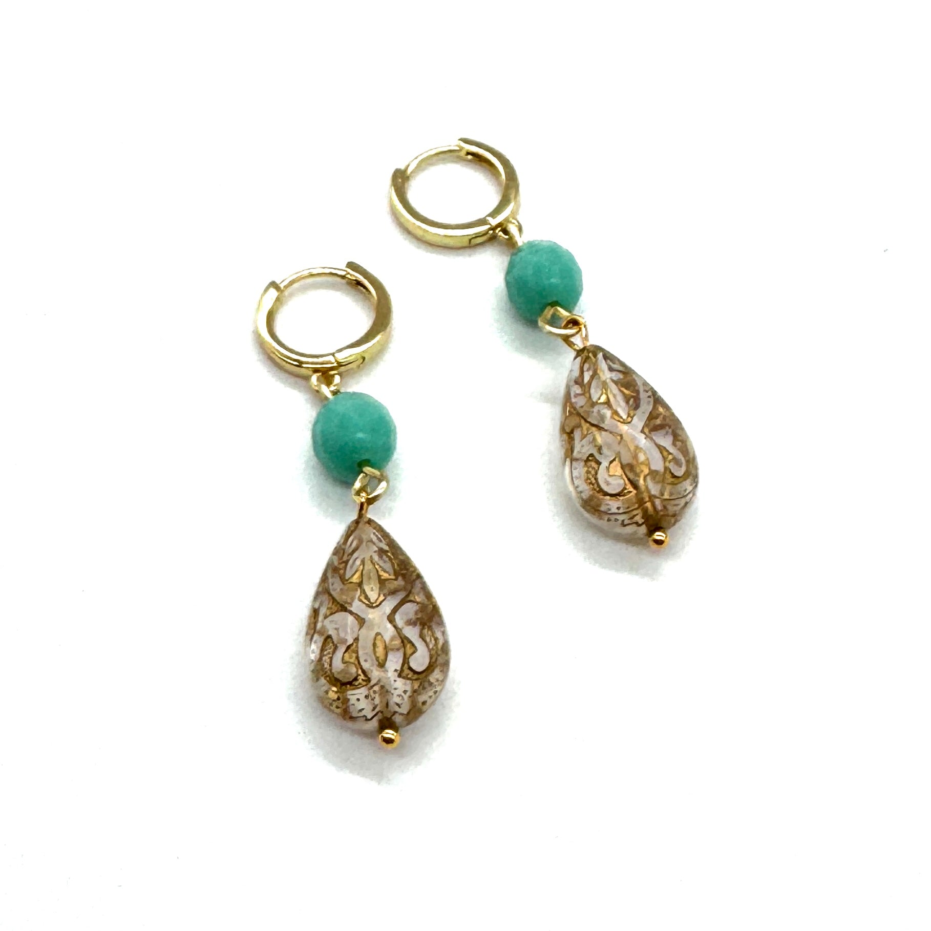 Misted Gilt Drop Earrings