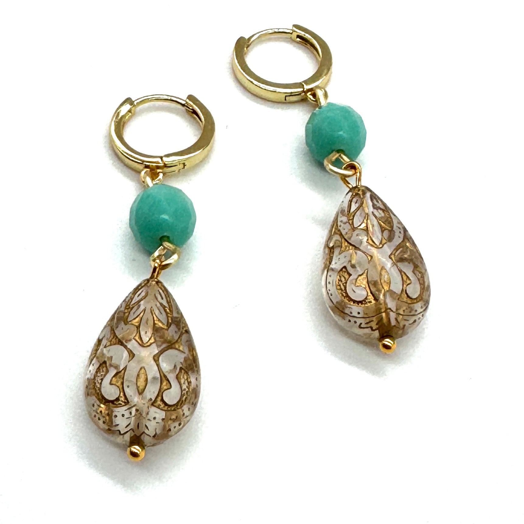 Misted Gilt Drop Earrings