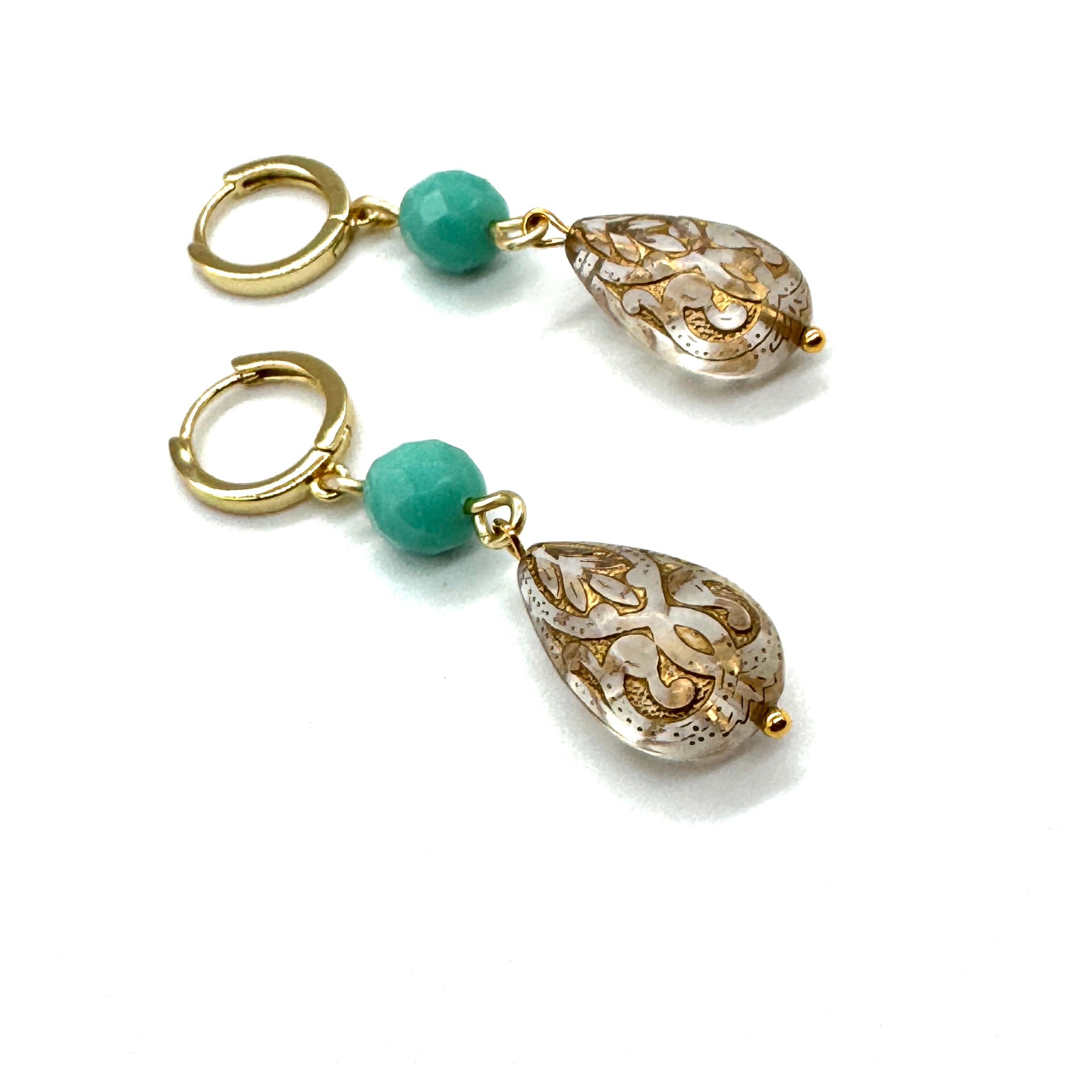 Misted Gilt Drop Earrings