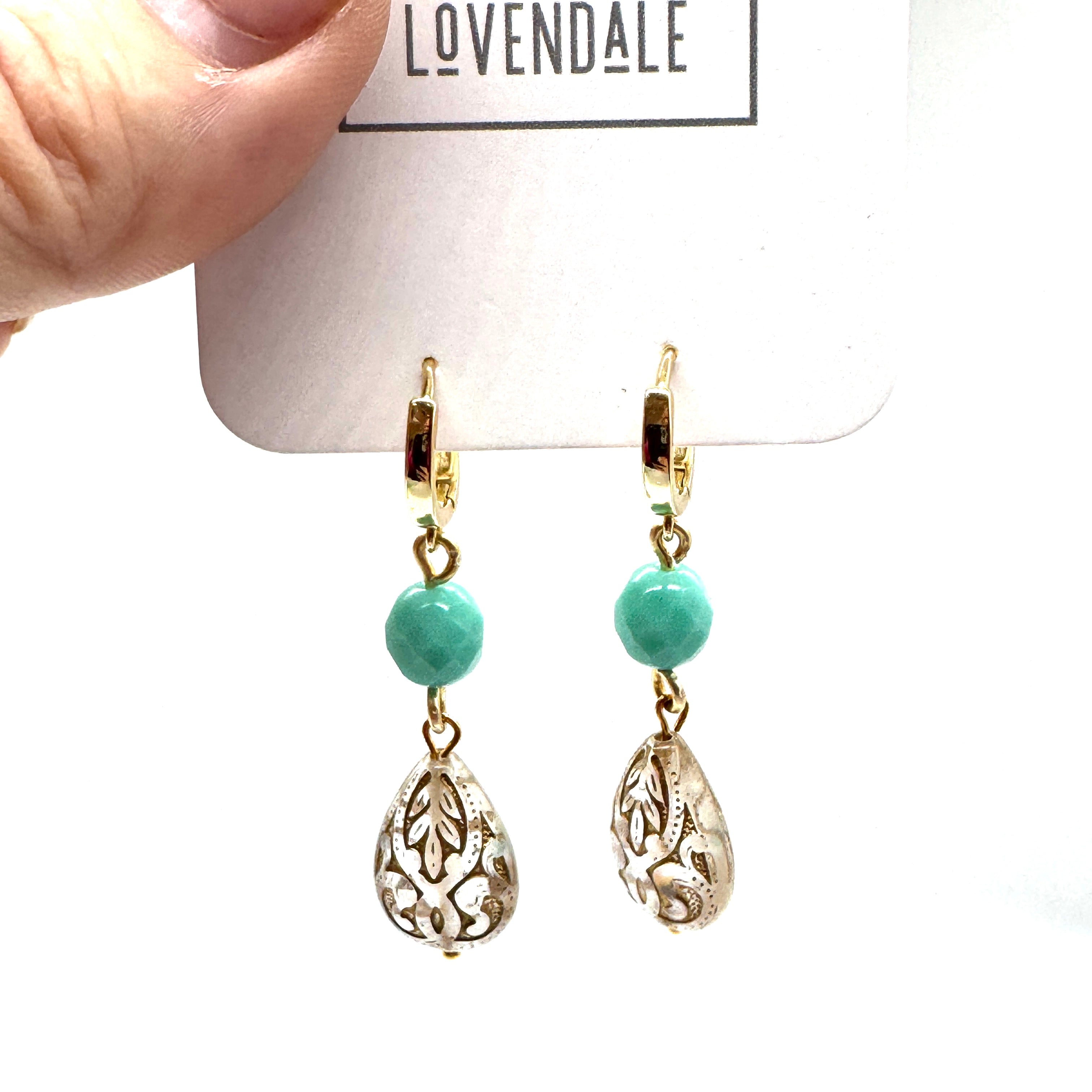 Misted Gilt Drop Earrings