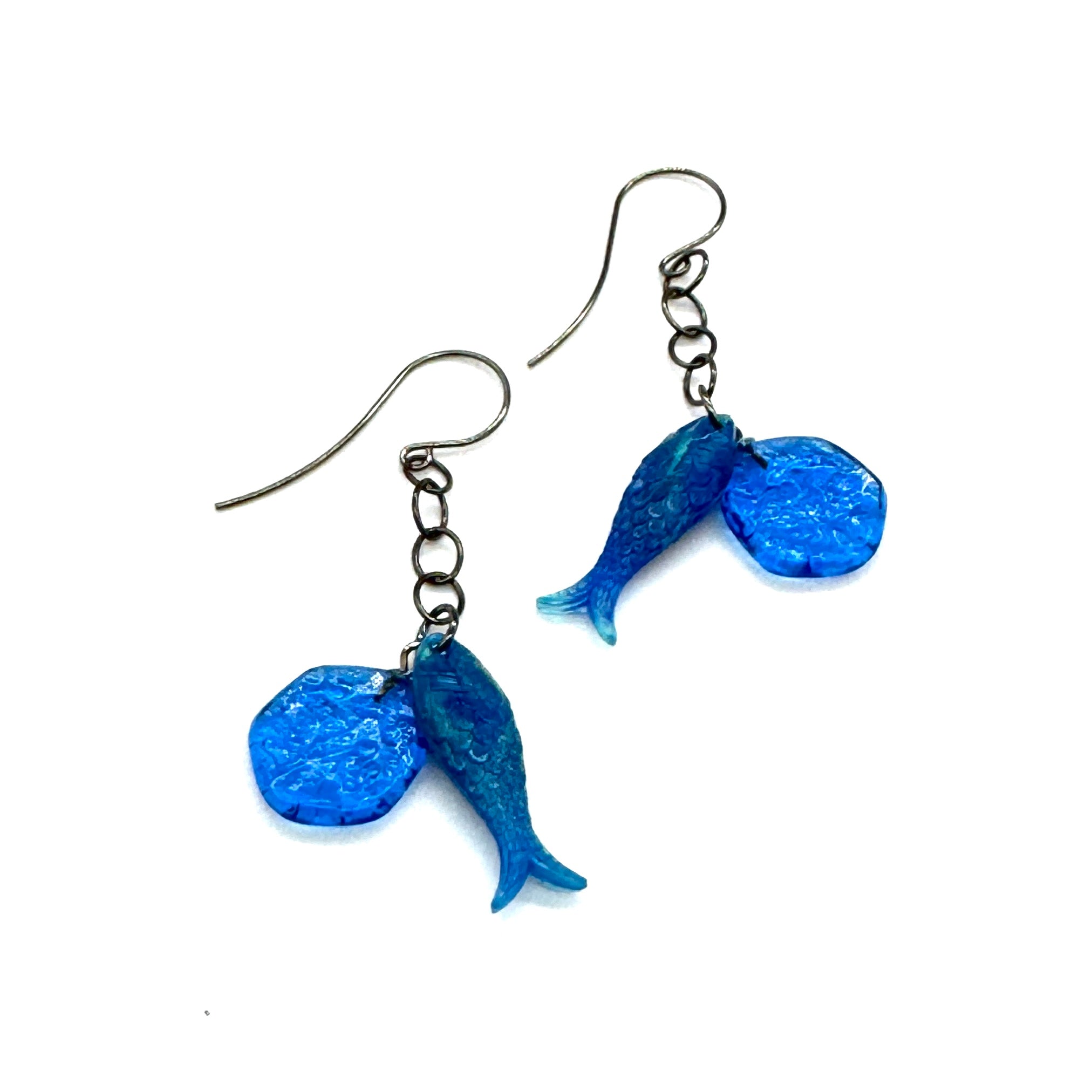Clinkbait Earrings – Lucite Fish & Charm Drops