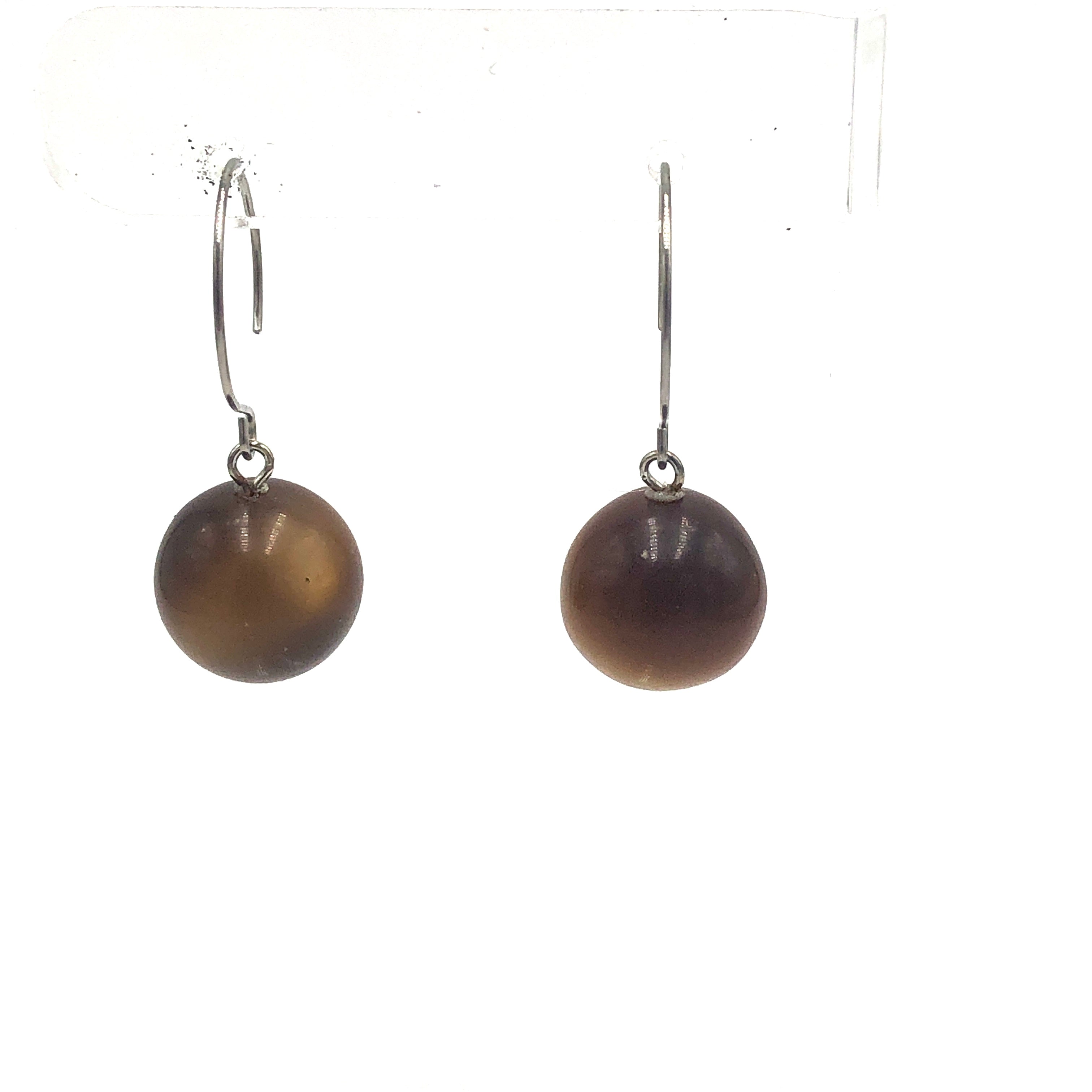 Brown Moonglow Jumbo Ball Drop Earrings