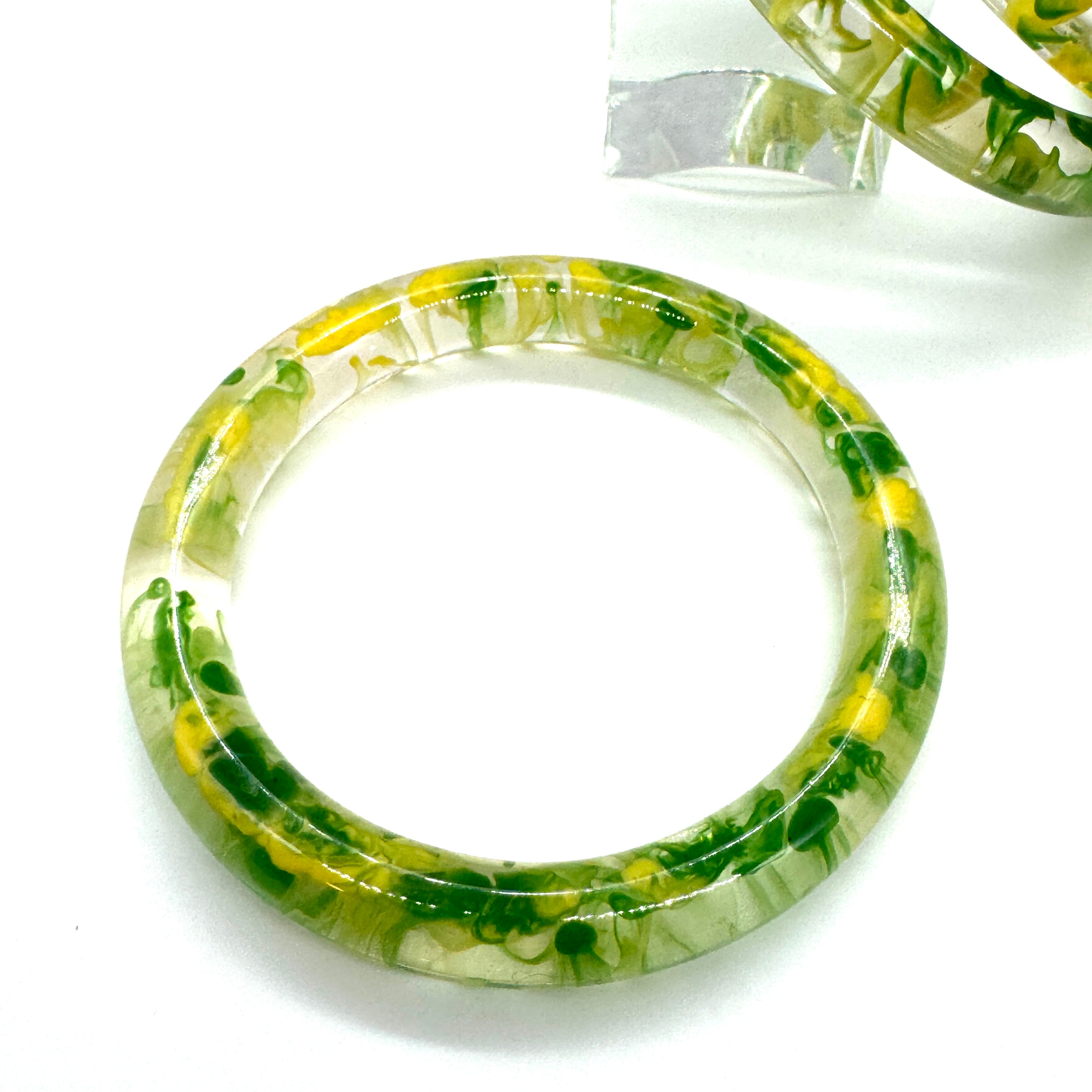 Confetti Swirl Resin Bangle Bracelet