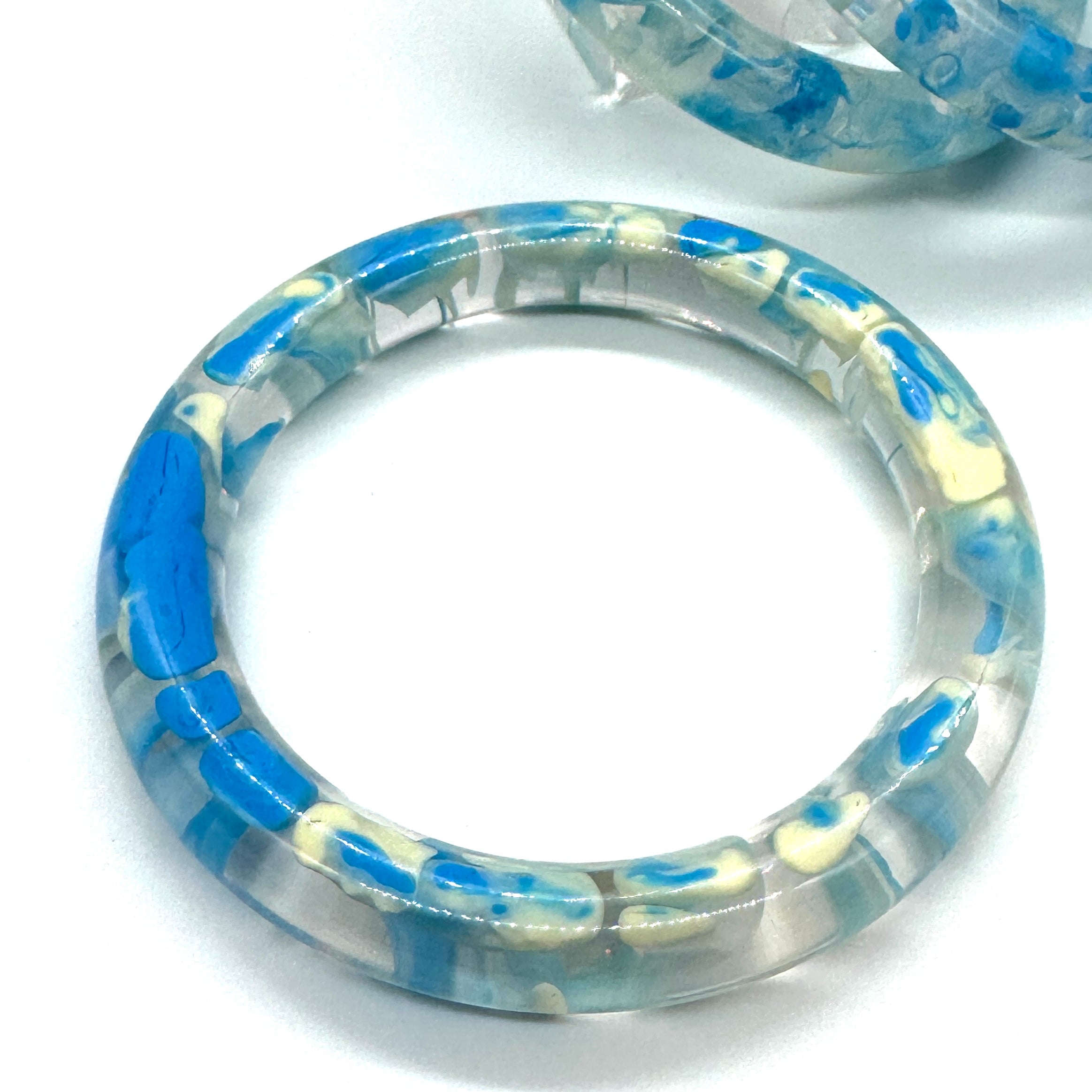 Confetti Swirl Resin Bangle Bracelet