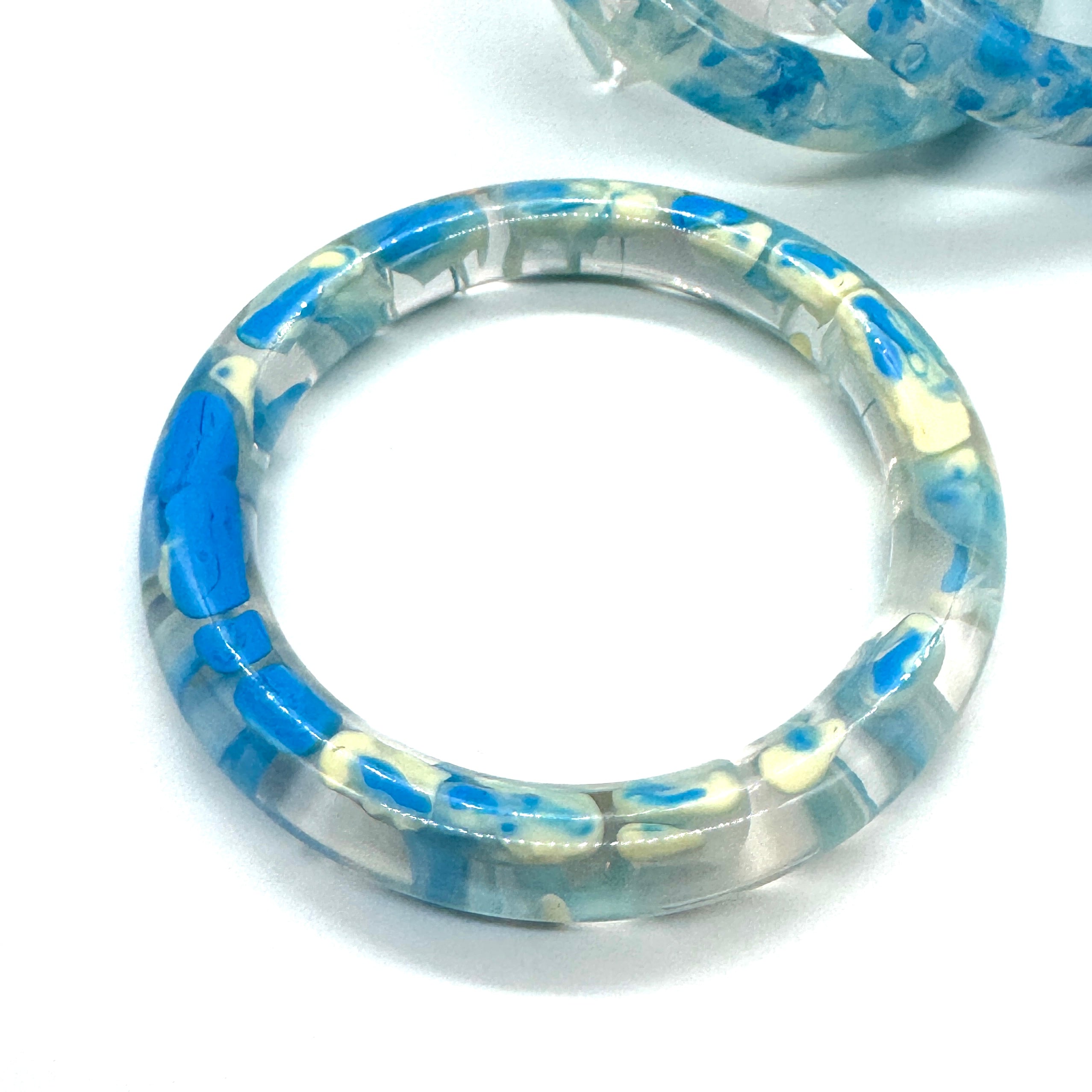 Confetti Swirl Resin Bangle Bracelet