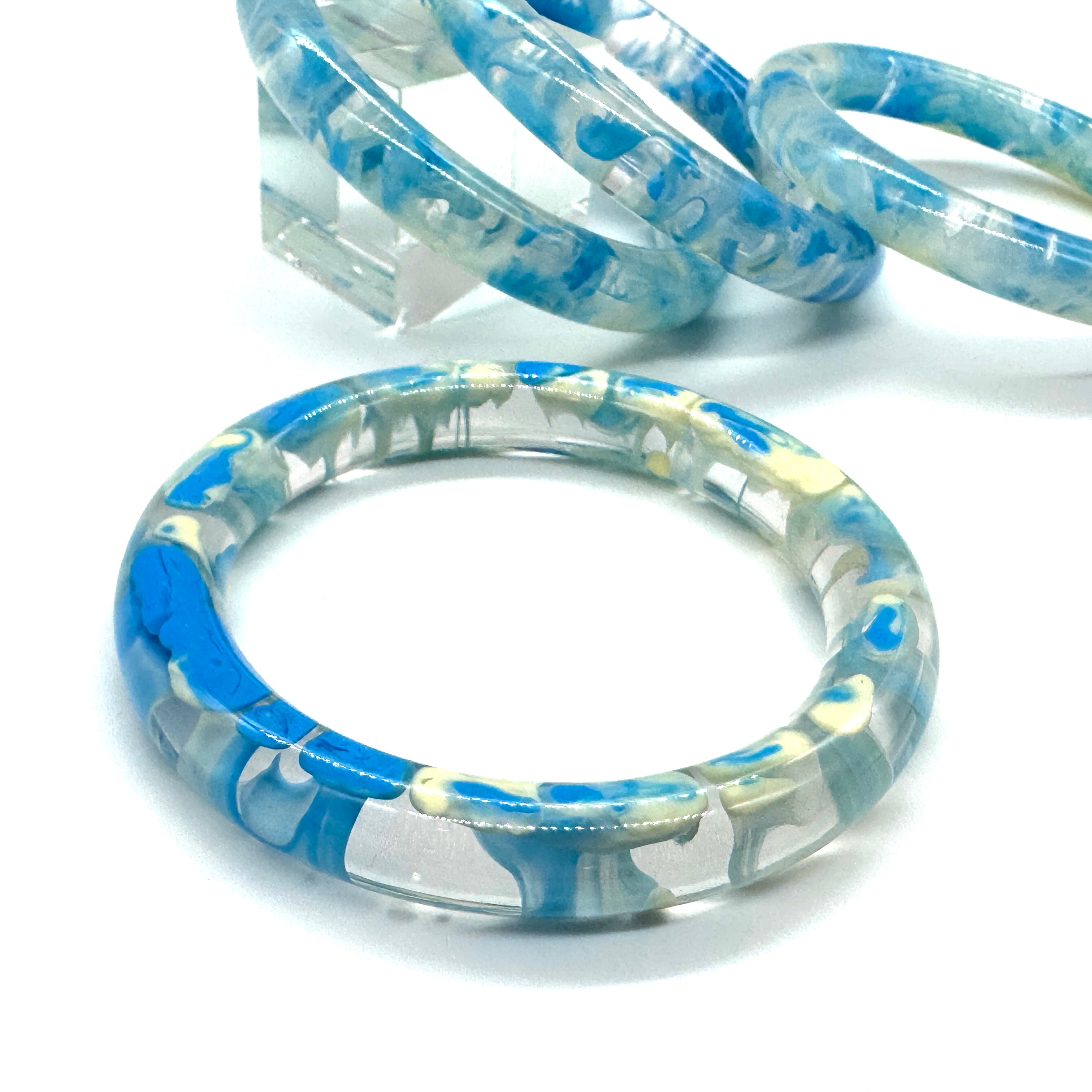Confetti Swirl Resin Bangle Bracelet