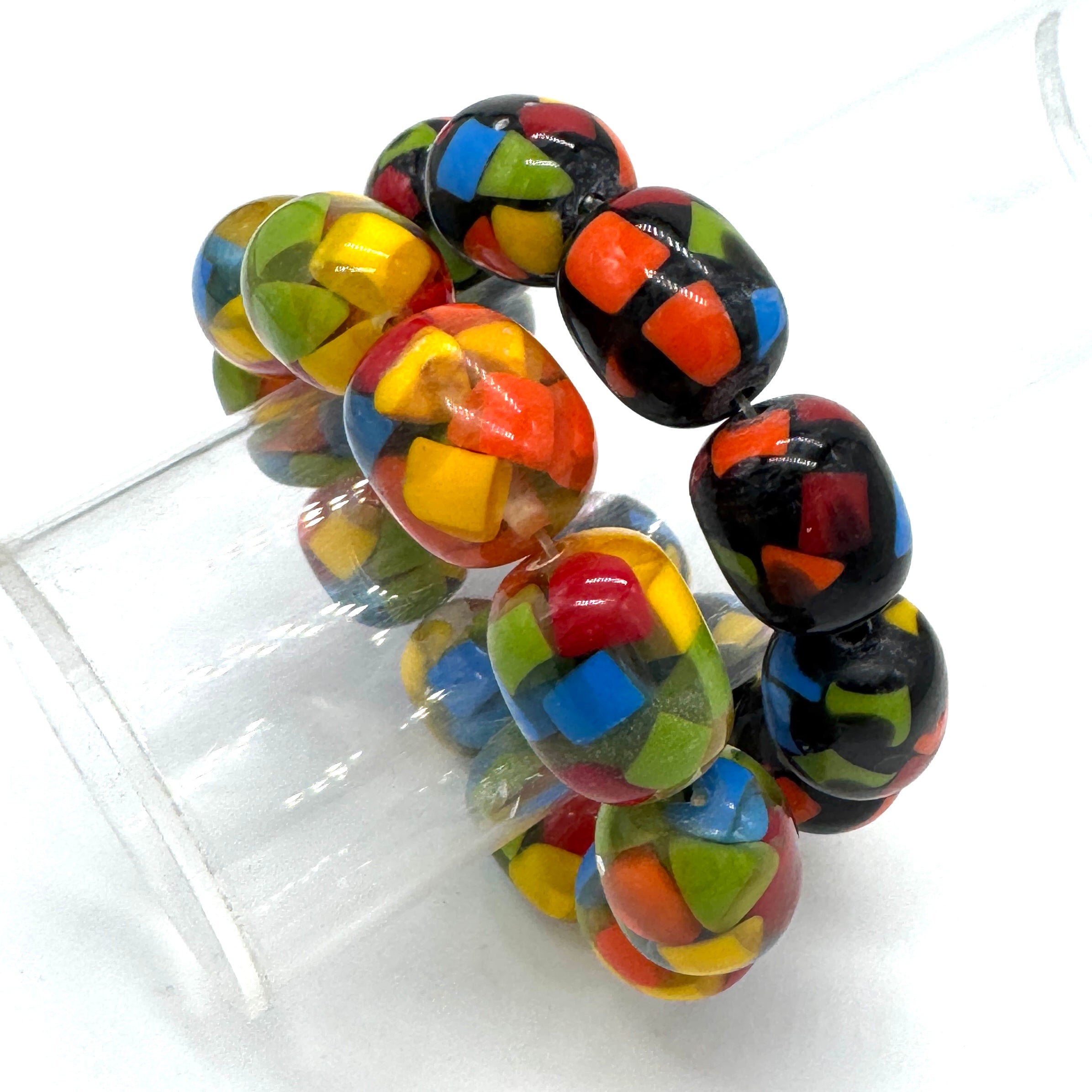 Crayon Confetti Stretch Oval Bead Bracelet